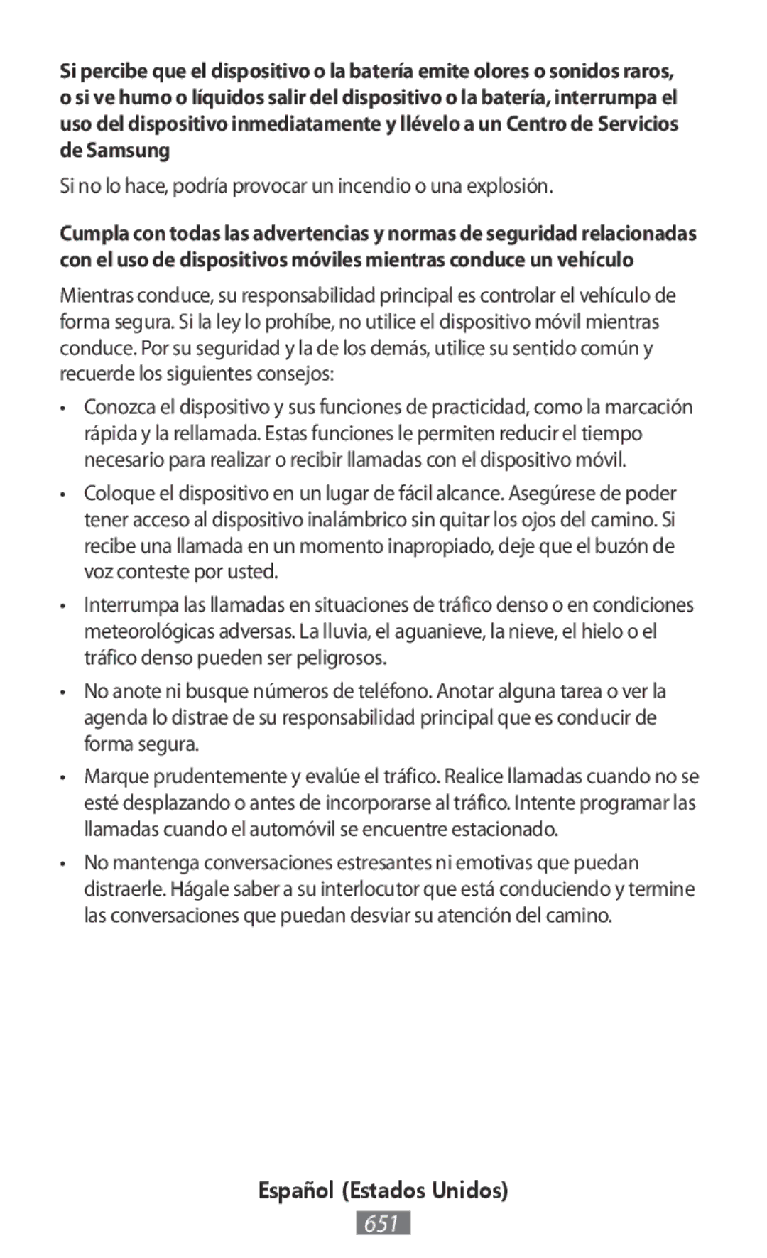 Samsung SM-A300FZDUTIM, SM-A300FZDDSEE, SM-A300FZDUMEO manual Si no lo hace, podría provocar un incendio o una explosión 