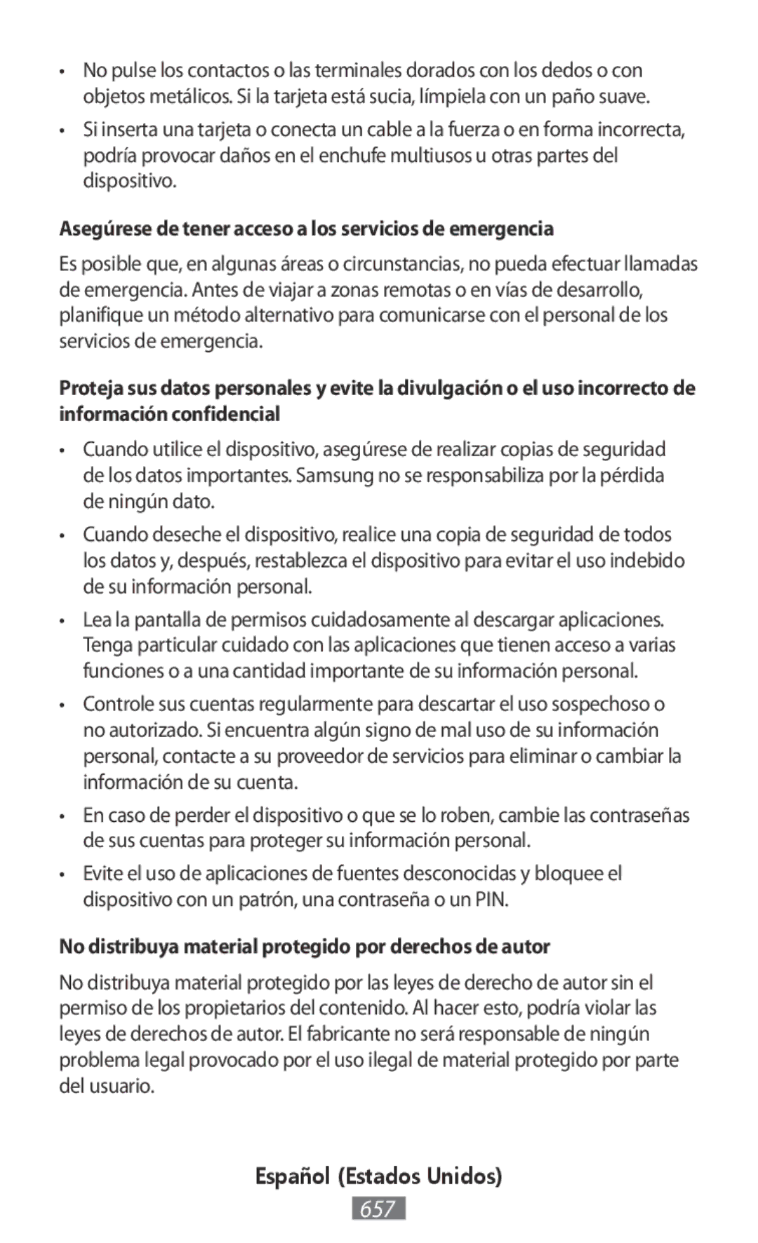 Samsung SM-A300FZWUSWC, SM-A300FZDDSEE, SM-A300FZDUMEO manual Asegúrese de tener acceso a los servicios de emergencia 