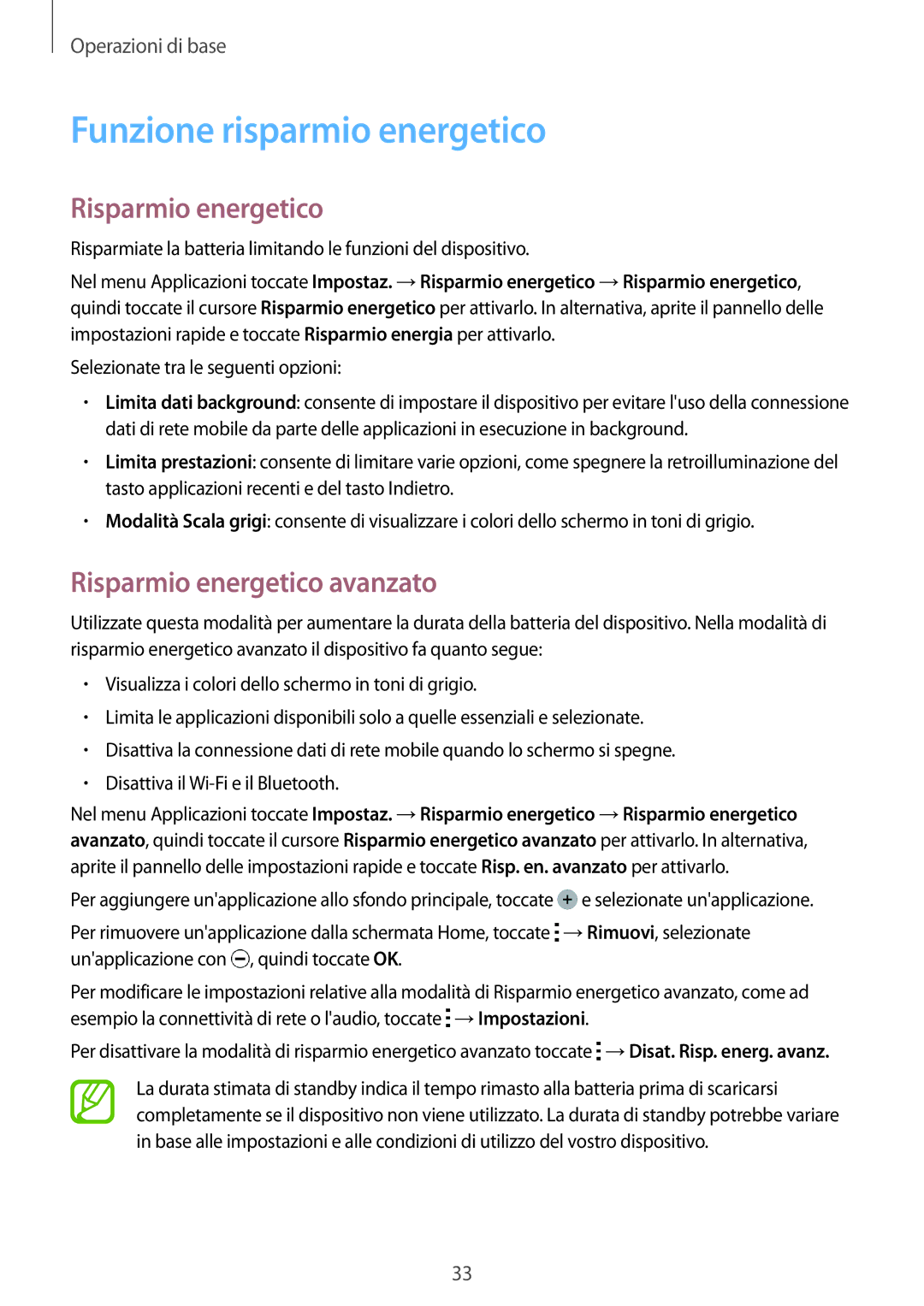 Samsung SM-A300FZWULUX, SM-A300FZDUXEO, SM-A300FZWUDBT Funzione risparmio energetico, Risparmio energetico avanzato 