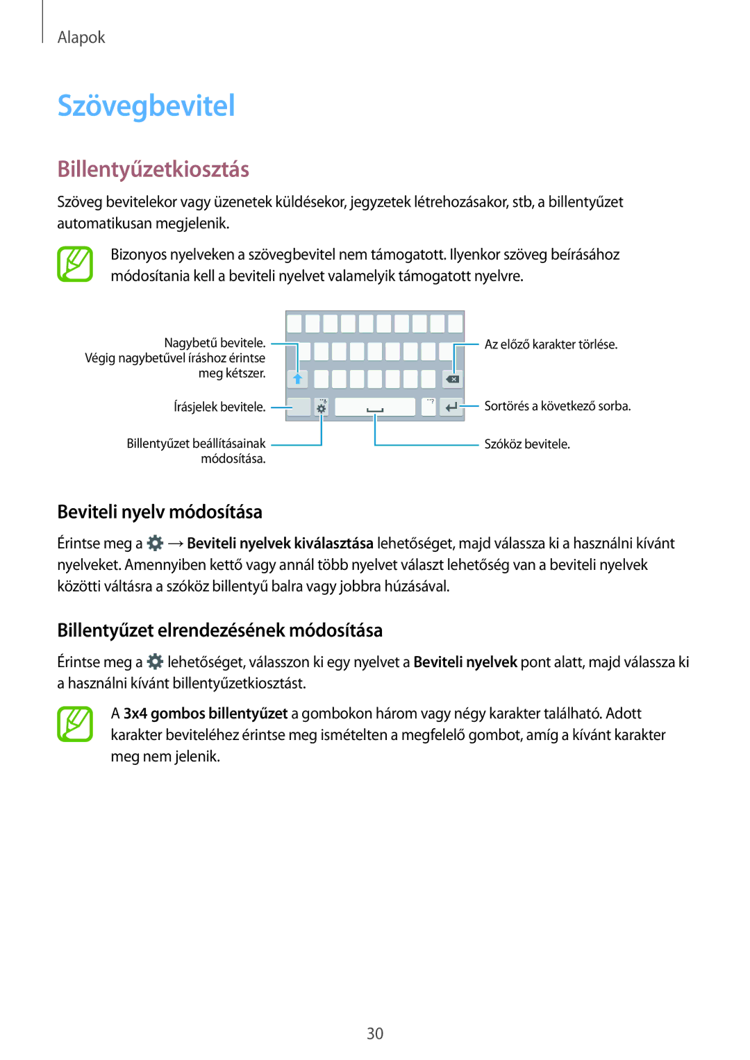 Samsung SM-A300FZKUSWC, SM-A300FZDUXEO, SM-A300FZWUVGR manual Szövegbevitel, Billentyűzetkiosztás, Beviteli nyelv módosítása 