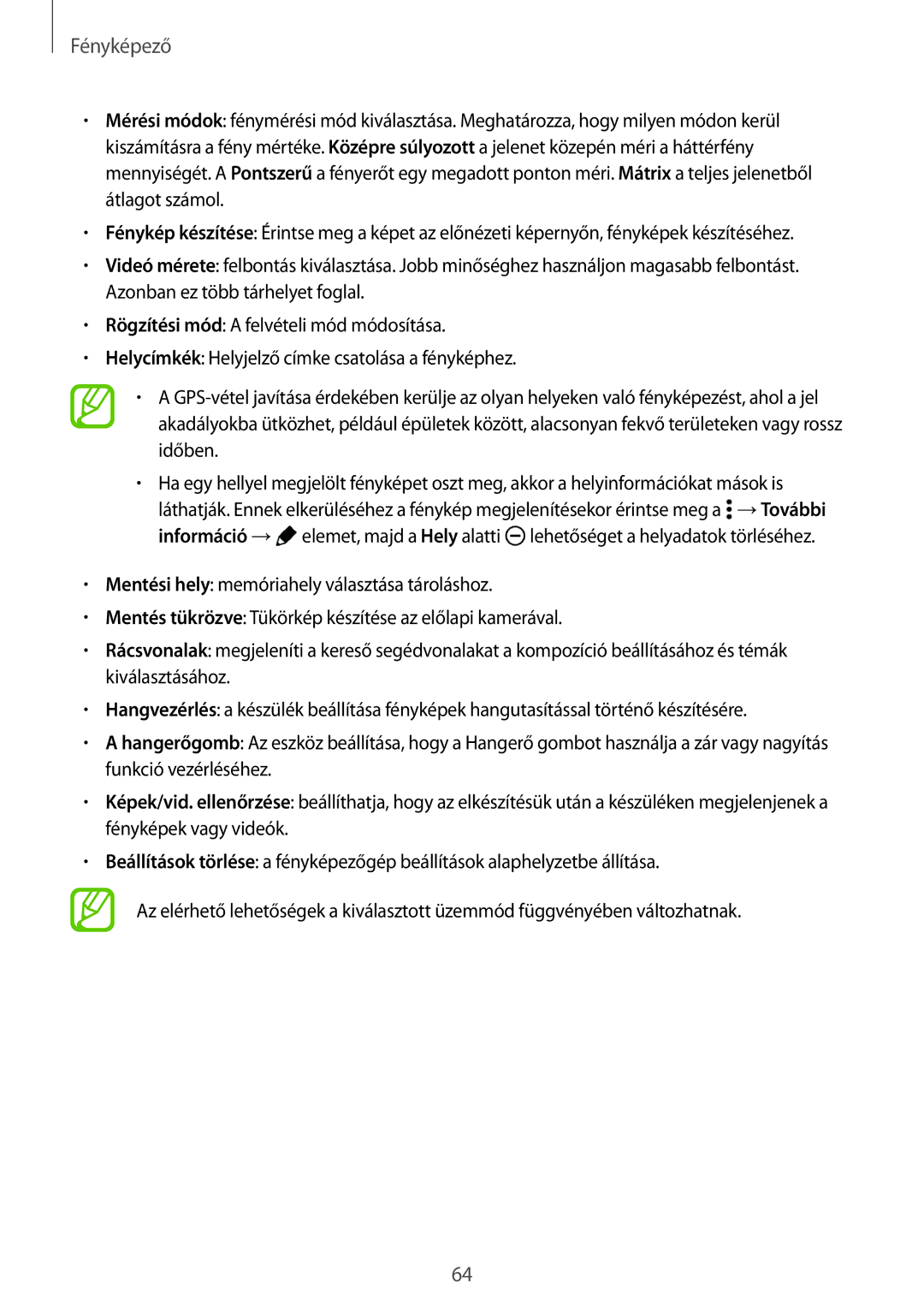 Samsung SM-A300FZKUMOB, SM-A300FZDUXEO, SM-A300FZWUVGR, SM-A300FZWUATO, SM-A300FZKUVGR, SM-A300FZKUCOS manual Fényképező 