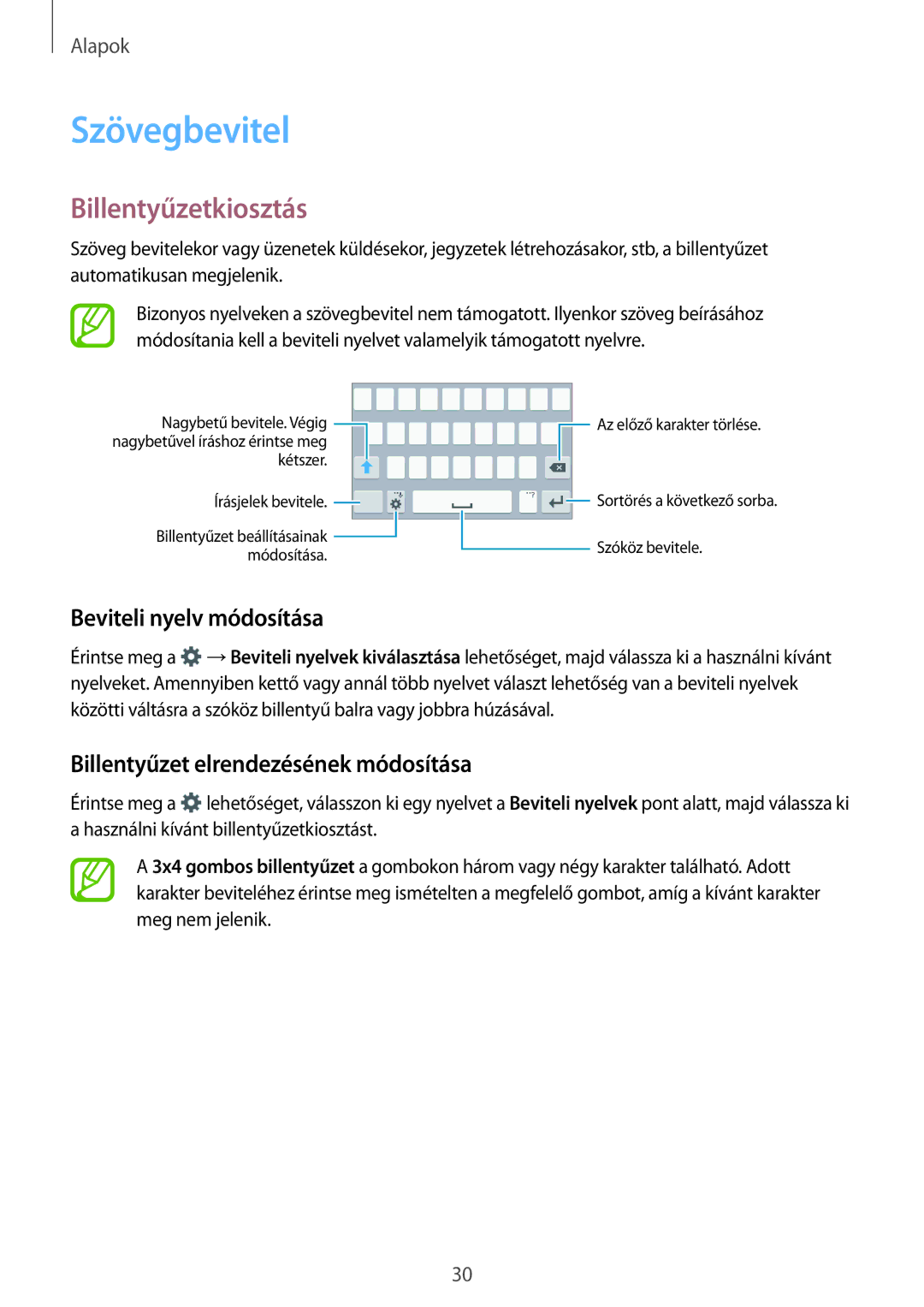 Samsung SM-A300FZKUSWC, SM-A300FZDUXEO, SM-A300FZWUVGR manual Szövegbevitel, Billentyűzetkiosztás, Beviteli nyelv módosítása 