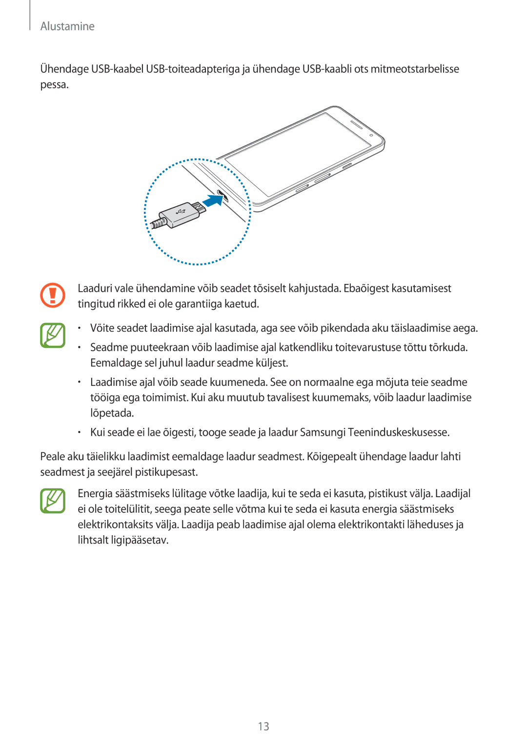 Samsung SM-A300FZWDROM, SM-A300FZKDROM, SM-A300FZDUSEB manual Alustamine 