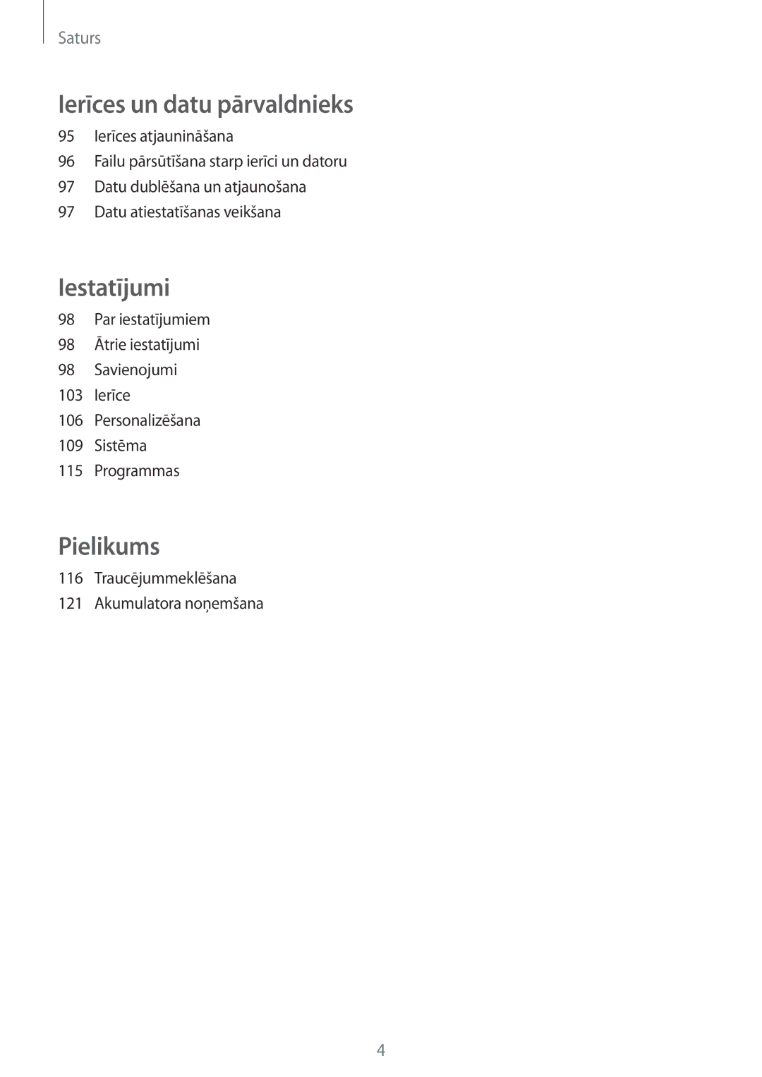 Samsung SM-A300FZWDROM, SM-A300FZKDROM, SM-A300FZDUSEB manual Pielikums 