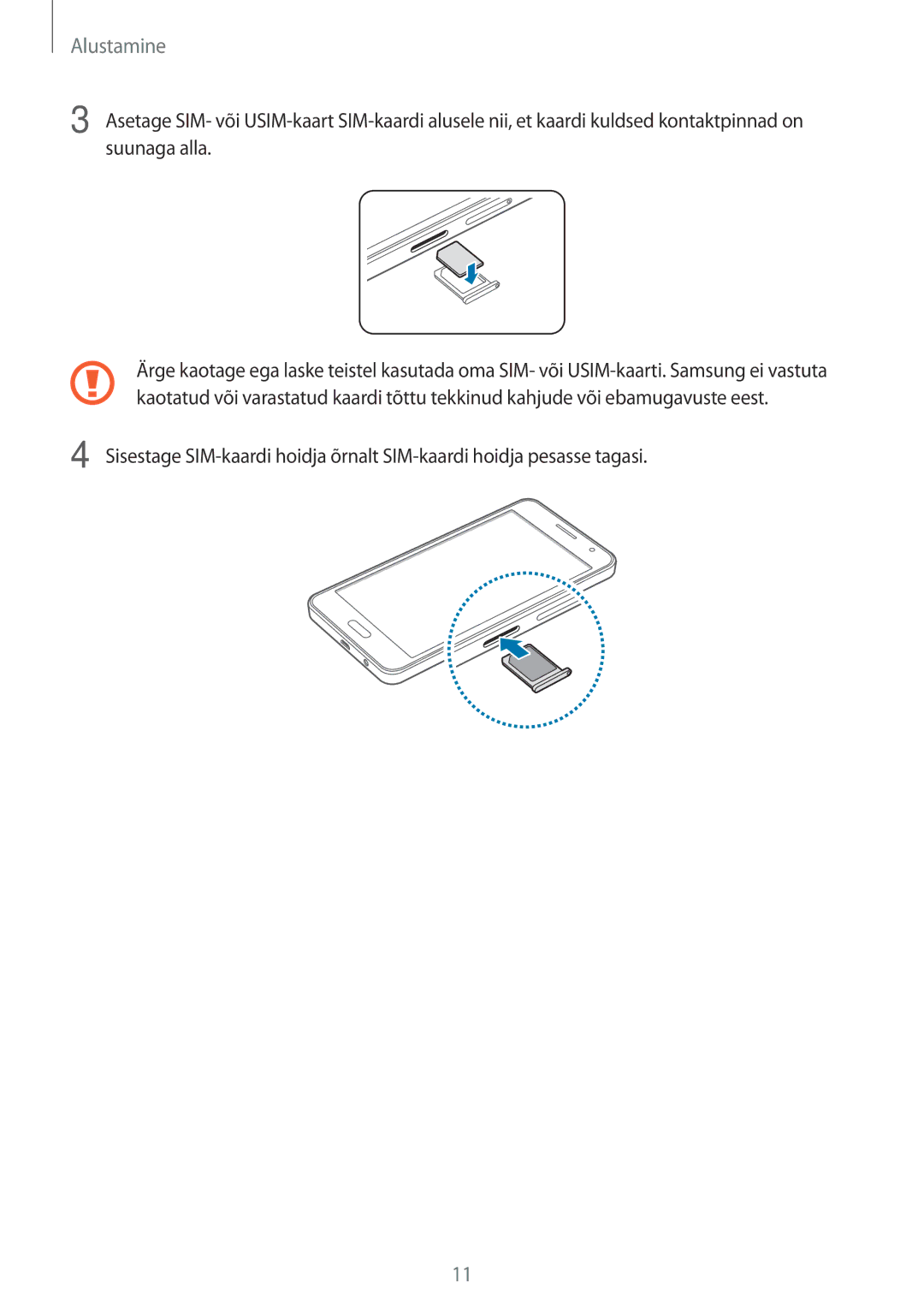 Samsung SM-A300FZDUSEB, SM-A300FZKDROM, SM-A300FZWDROM manual Alustamine 