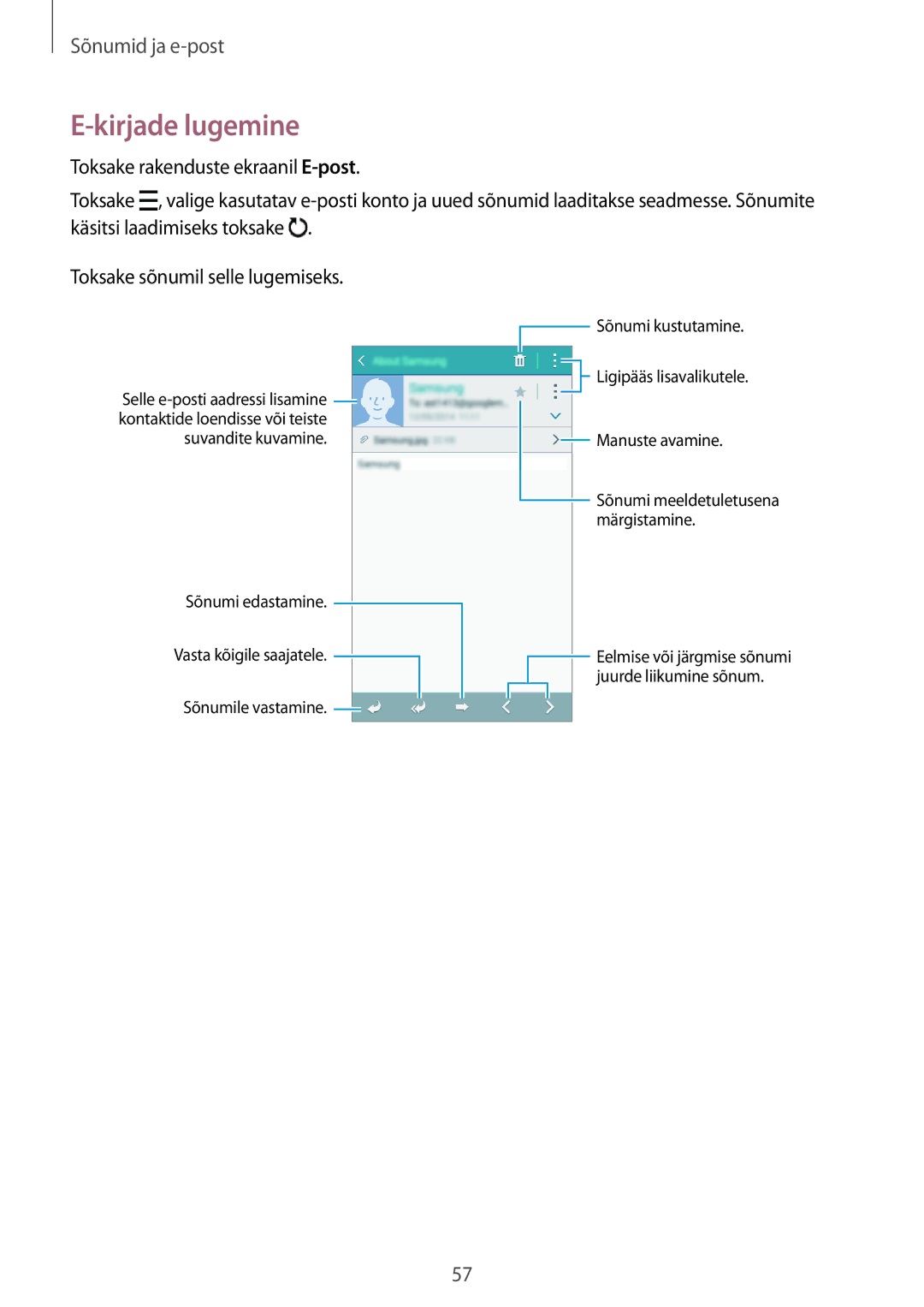 Samsung SM-A300FZKDROM, SM-A300FZWDROM, SM-A300FZDUSEB manual Kirjade lugemine 