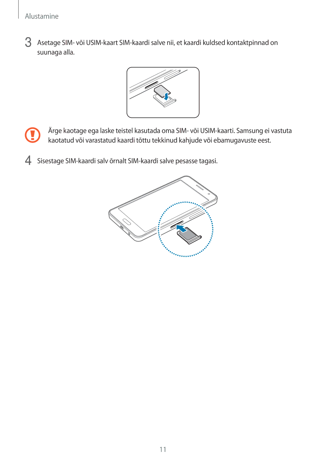 Samsung SM-A300FZDUSEB, SM-A300FZKDROM, SM-A300FZWDROM manual Alustamine 