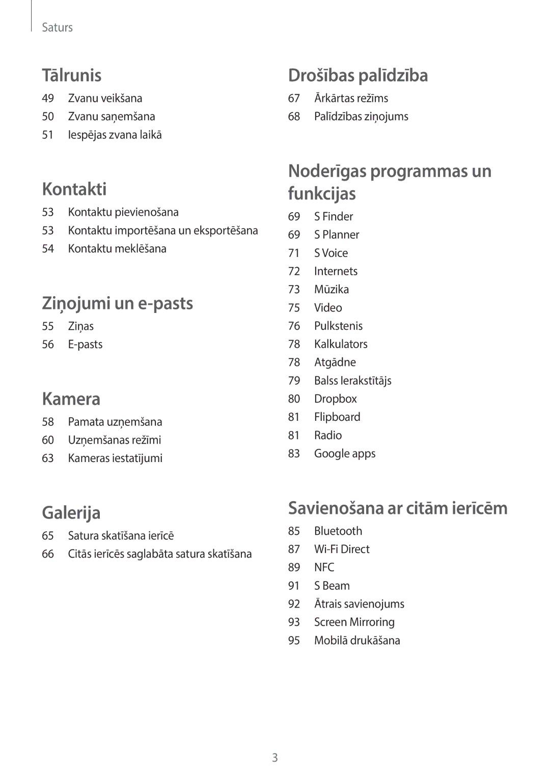 Samsung SM-A300FZKDROM, SM-A300FZWDROM, SM-A300FZDUSEB manual Tālrunis 