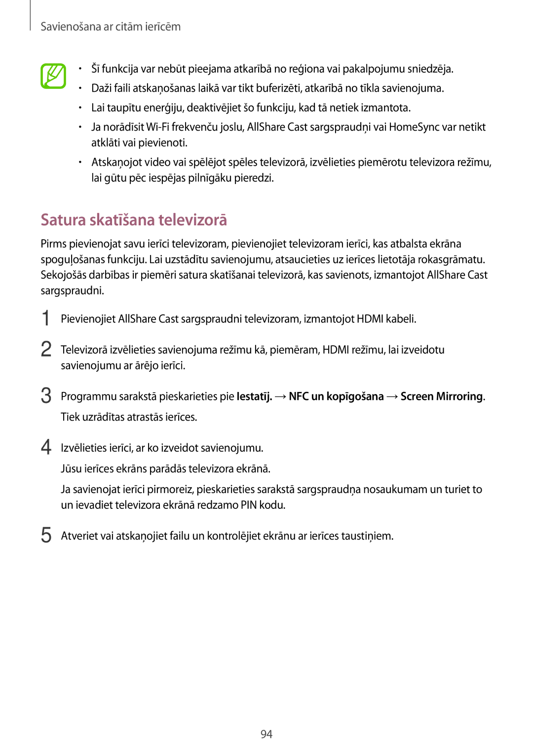 Samsung SM-A300FZWDROM, SM-A300FZKDROM, SM-A300FZDUSEB manual Satura skatīšana televizorā 