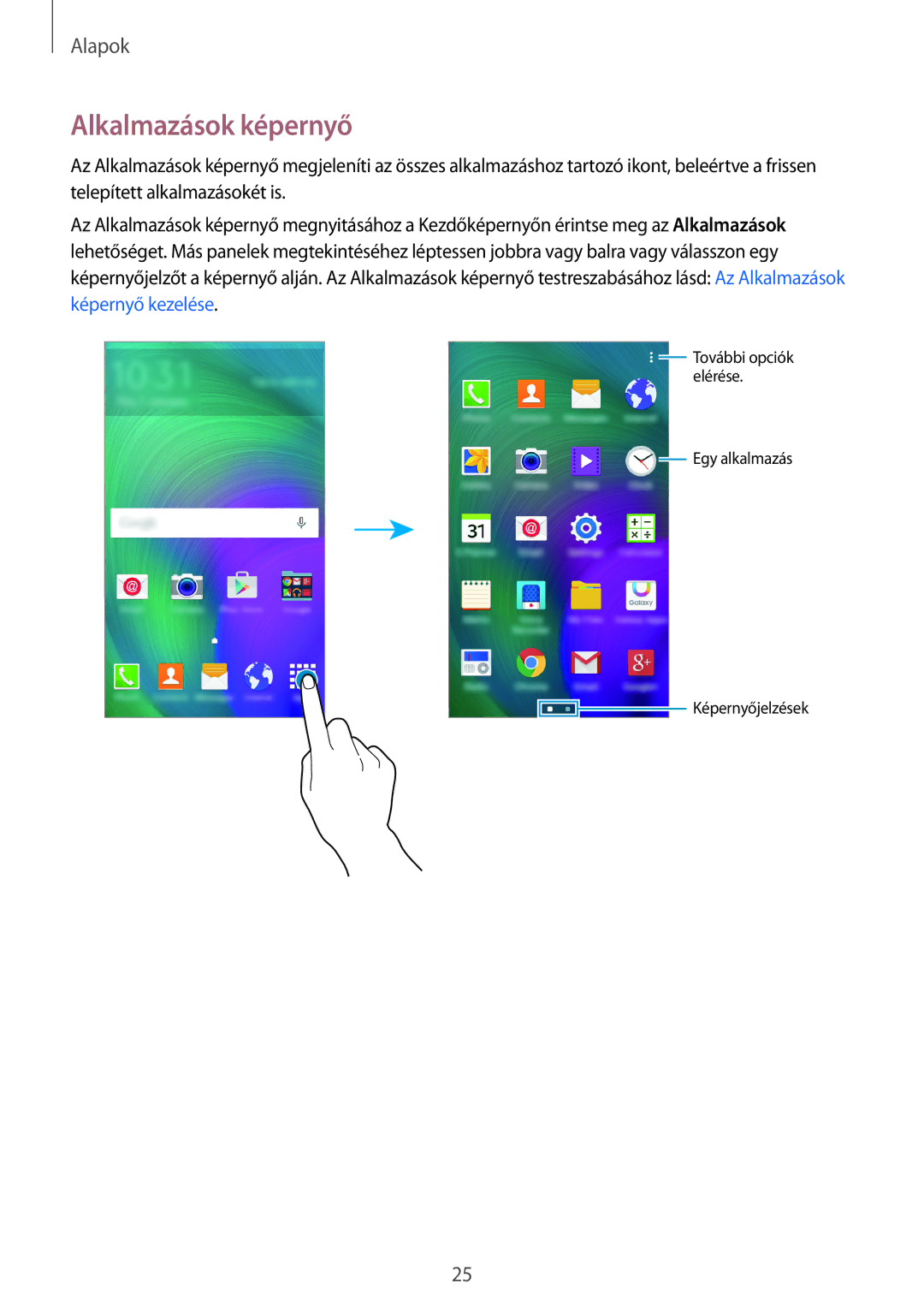 Samsung SM-A300FZWDROM, SM-A300FZKDROM, SM-A300FZKDATO, SM-A300FZKDAUT, SM-A300FZDDAUT, SM-A300FZKDETL Alkalmazások képernyő 