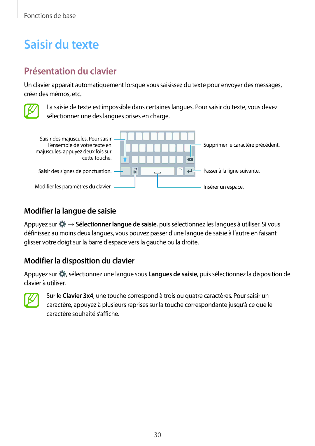 Samsung SM-A300FZSUXEF, SM-A300FZKUBOG manual Saisir du texte, Présentation du clavier, Modifier la langue de saisie 