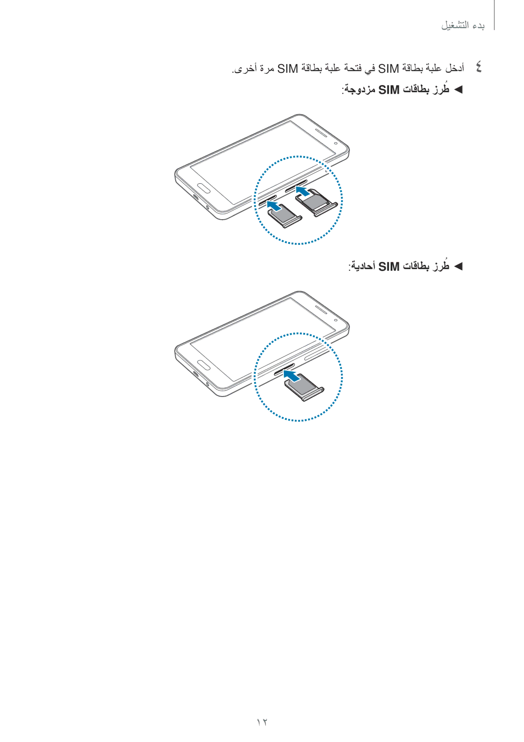 Samsung SM-A300HZKDTHR, SM-A300HZDDEGY, SM-A300HZWDKSA, SM-A300HZWDEGY ىرخأ ةرم SIM ةقاطب ةبلع ةحتف يف SIM ةقاطب ةبلع لخدأ4 