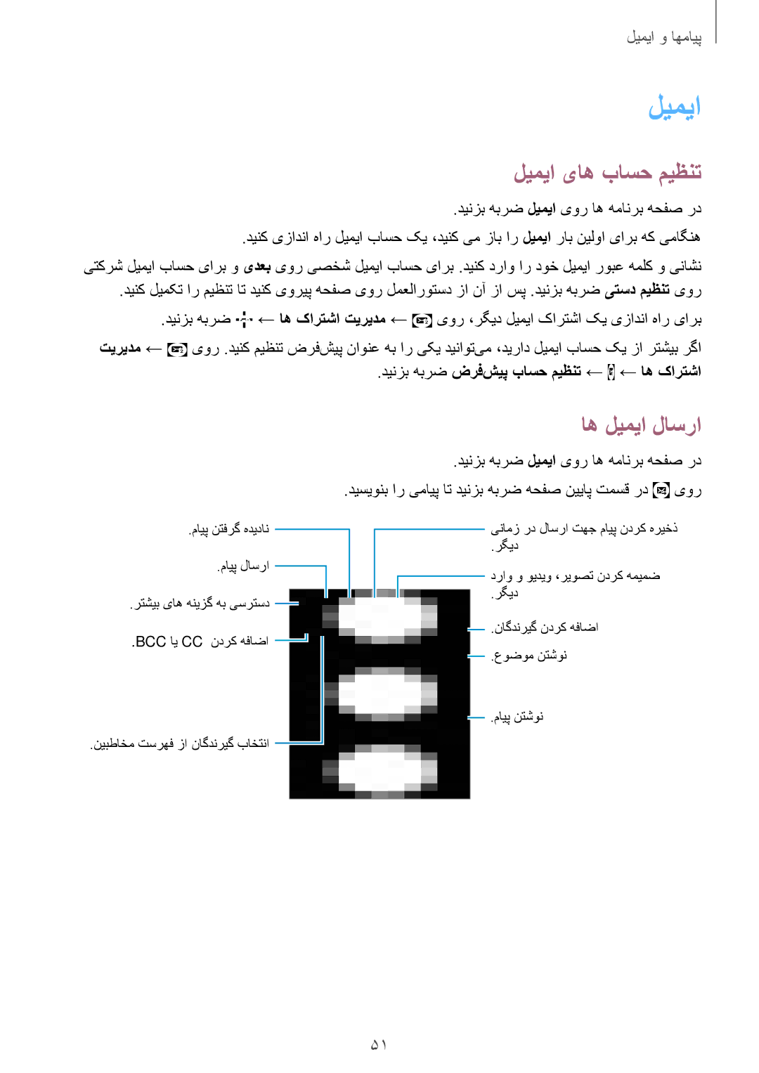 Samsung SM-A300HZKDEGY manual لیمیا یاه باسح میظنت, اه لیمیا لاسرا, دینزب هبرض ضرف‌شیپ باسح میظنت ← ← اه کارتشا 