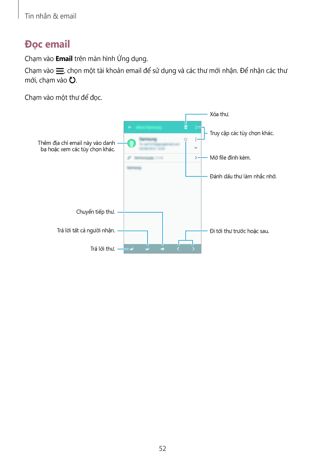 Samsung SM-A300HZDDXXV manual Đọc email 