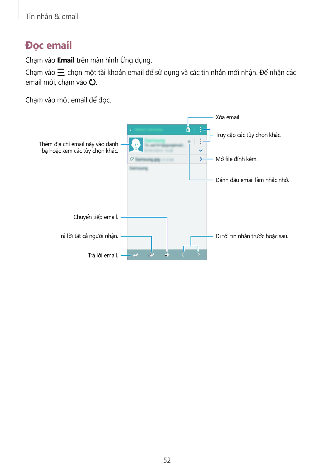 Samsung SM-A300HZDDXXV manual Đọc email 