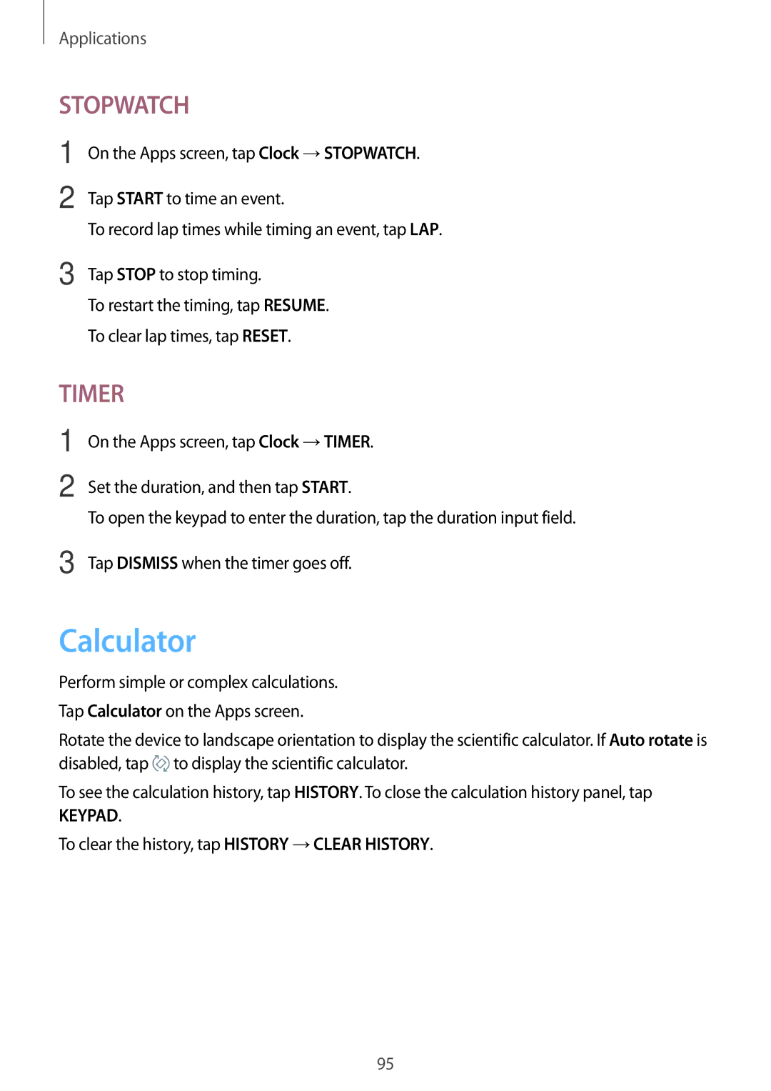 Samsung SM-A310FZKASEE, SM-A310FEDADBT, SM-A310FZKADBT, SM-A310FZDADBT, SM-A310FZWADBT, SM-A310FZWAXEF Calculator, Stopwatch 