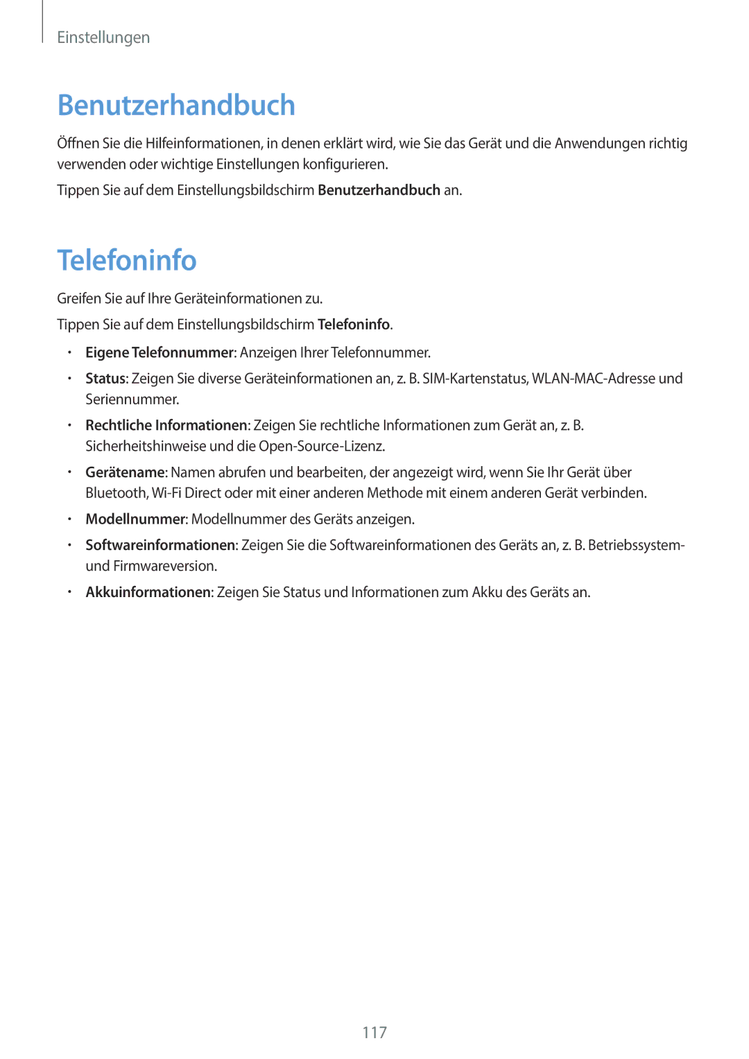 Samsung SM-A310FZKADBT, SM-A310FEDADBT, SM-A310FZDADBT, SM-A310FZWADBT manual Benutzerhandbuch, Telefoninfo 