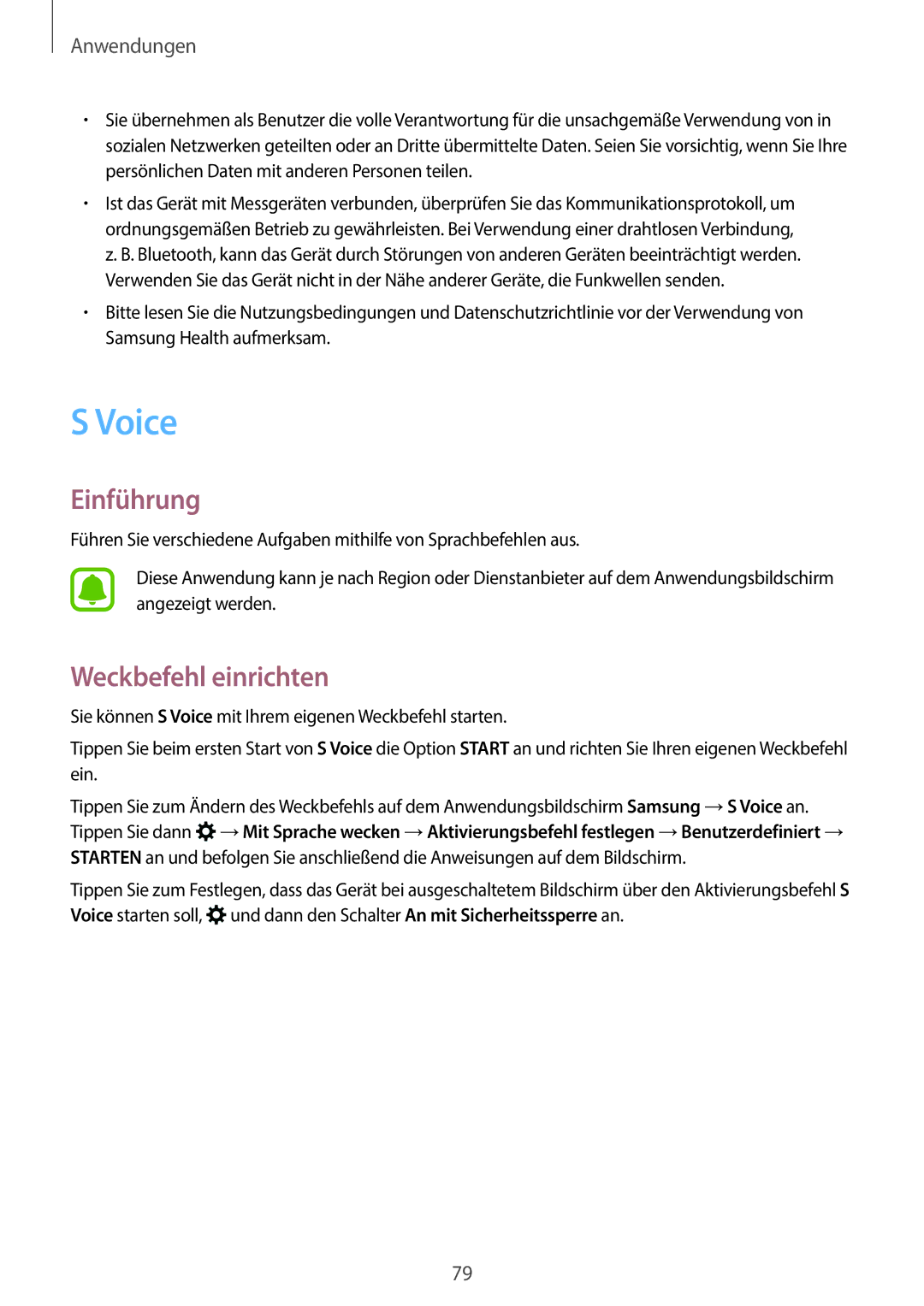 Samsung SM-A310FZWADBT, SM-A310FEDADBT, SM-A310FZKADBT, SM-A310FZDADBT manual Voice, Weckbefehl einrichten 