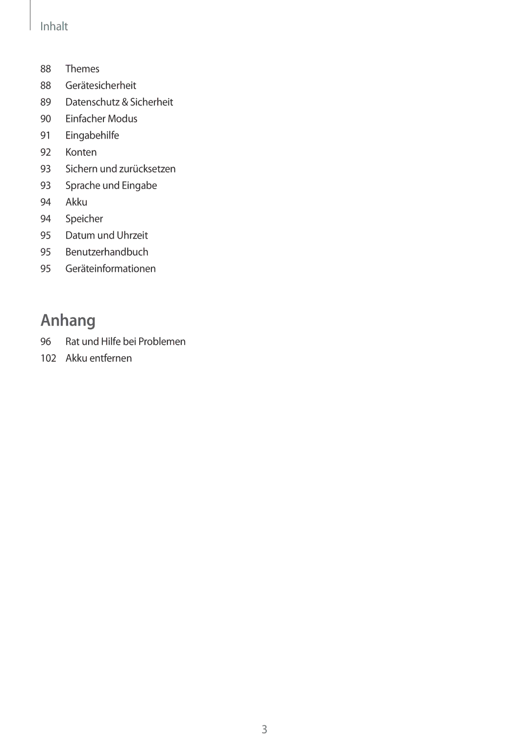 Samsung SM-A310FZWADBT, SM-A310FEDADBT, SM-A310FZKADBT, SM-A310FZDADBT manual Anhang 