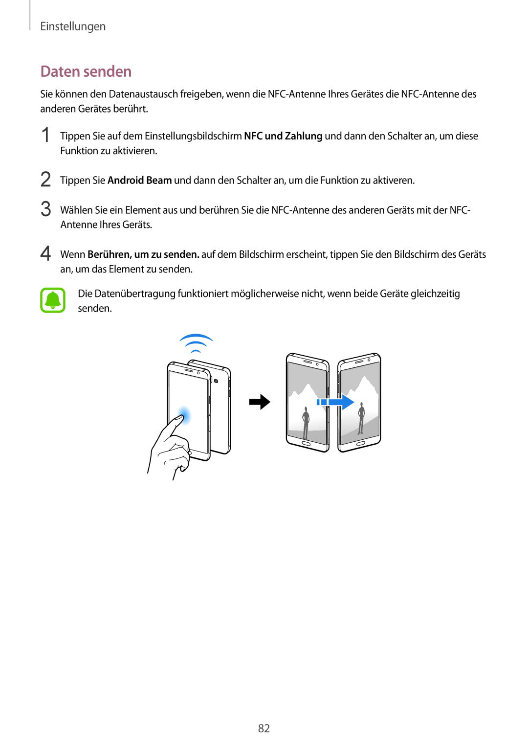 Samsung SM-A310FZDADBT, SM-A310FEDADBT, SM-A310FZKADBT, SM-A310FZWADBT manual Daten senden 