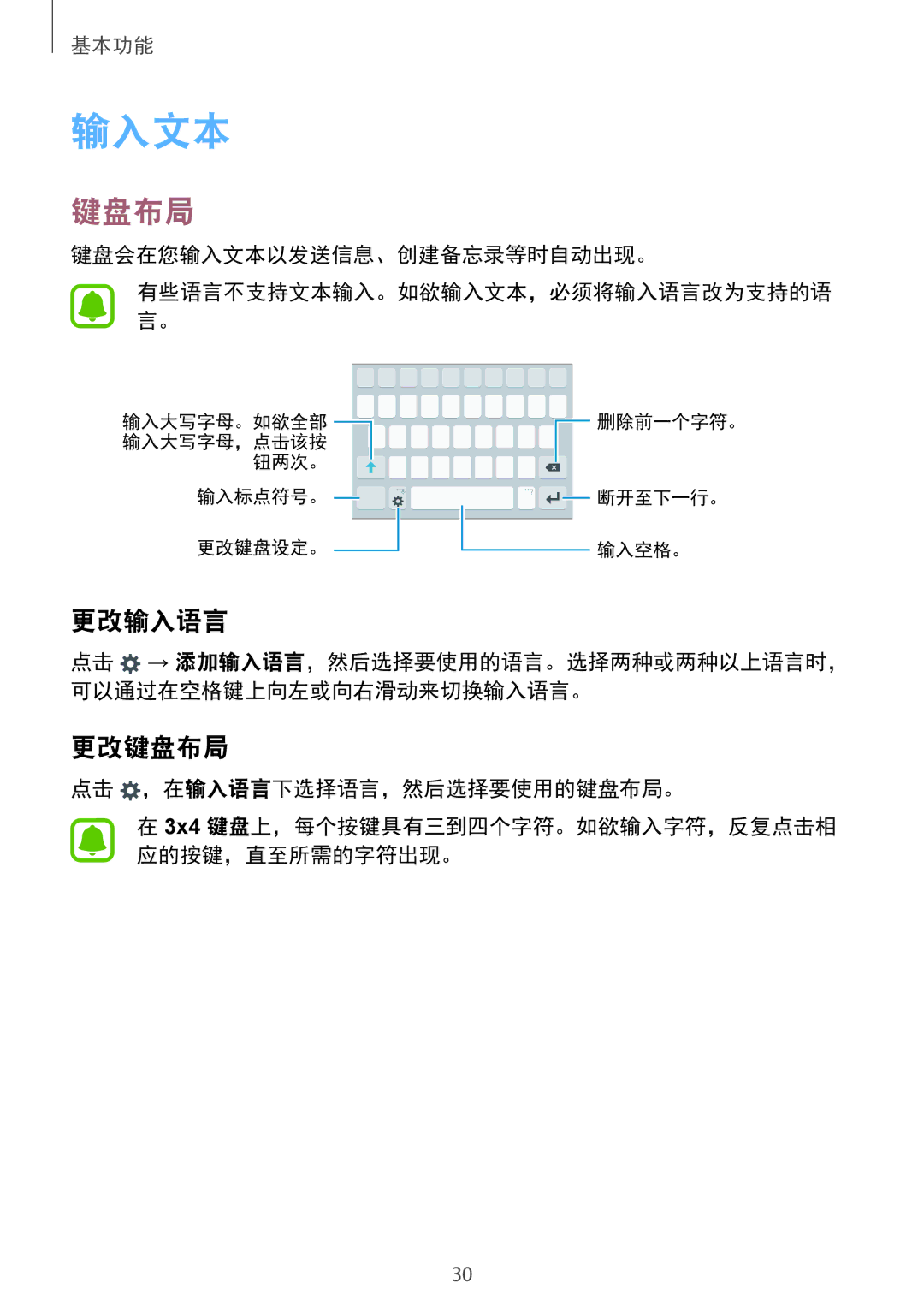 Samsung SM-A310FZDDXXV, SM-A310FEDDXXV, SM-A310FZKDXXV manual 输入文本, 更改输入语言, 更改键盘布局 