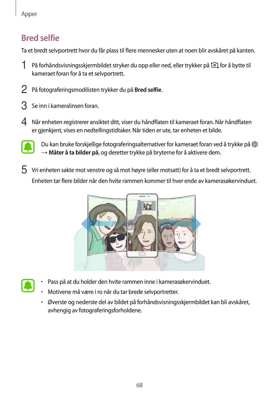 Samsung SM-A310FZDANEE, SM-A310FZKANEE, SM-A310FZWANEE manual Bred selfie 