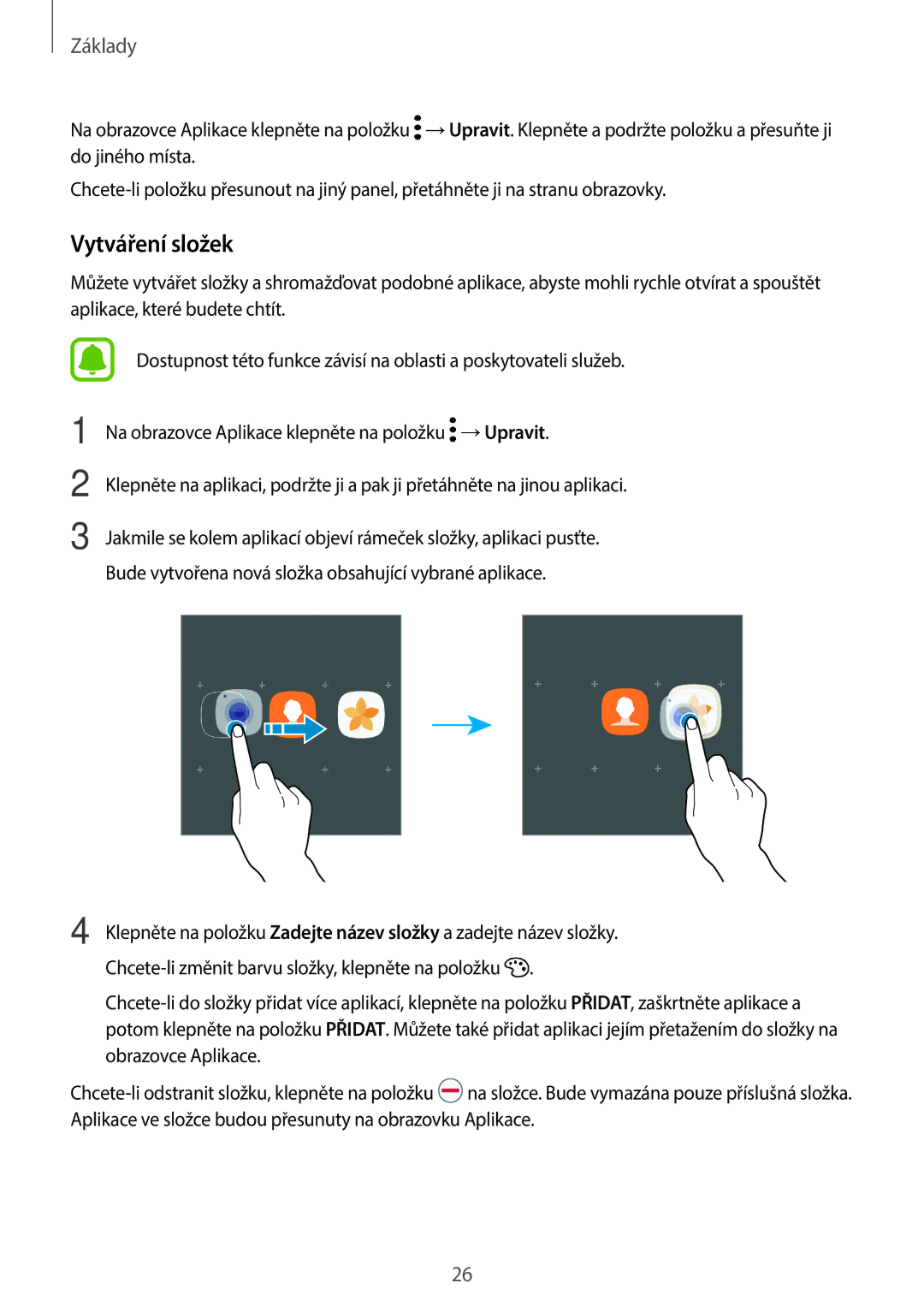 Samsung SM-A310FZKAO2C manual Vytváření složek 