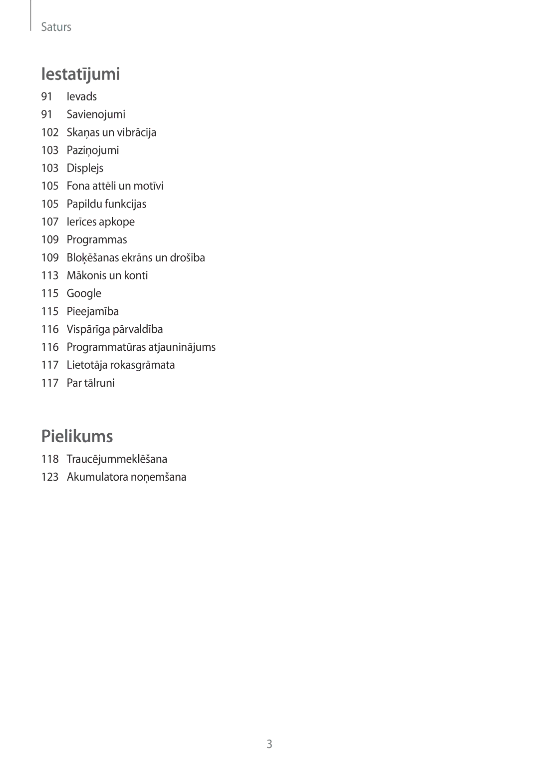 Samsung SM-A310FZDASEB, SM-A310FZKASEB manual Ievads, Traucējummeklēšana Akumulatora noņemšana 