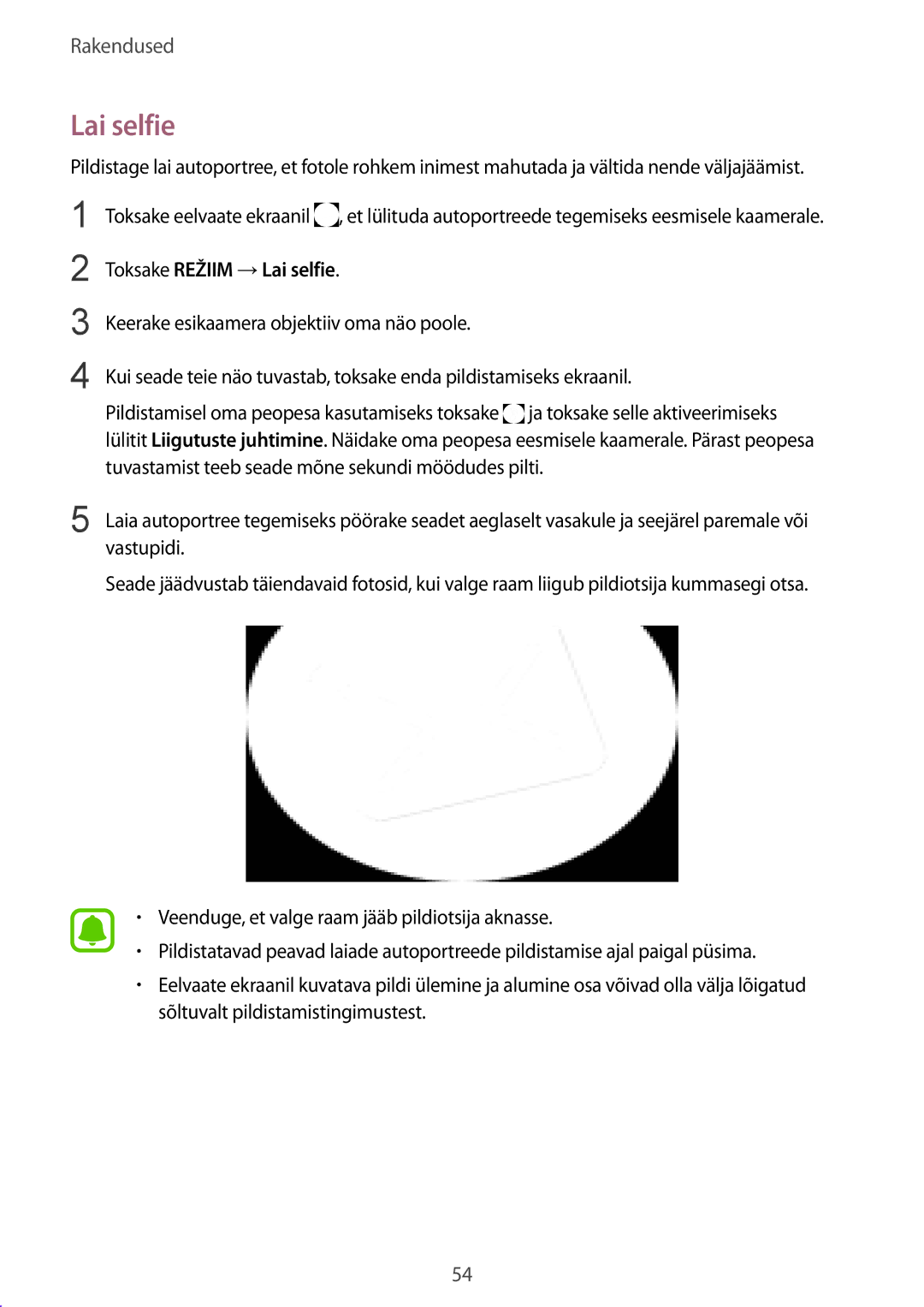 Samsung SM-A310FZKASEB, SM-A310FZDASEB manual Toksake Režiim →Lai selfie 