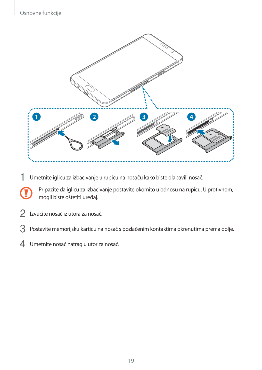 Samsung SM-A310FZKASEE manual Osnovne funkcije 