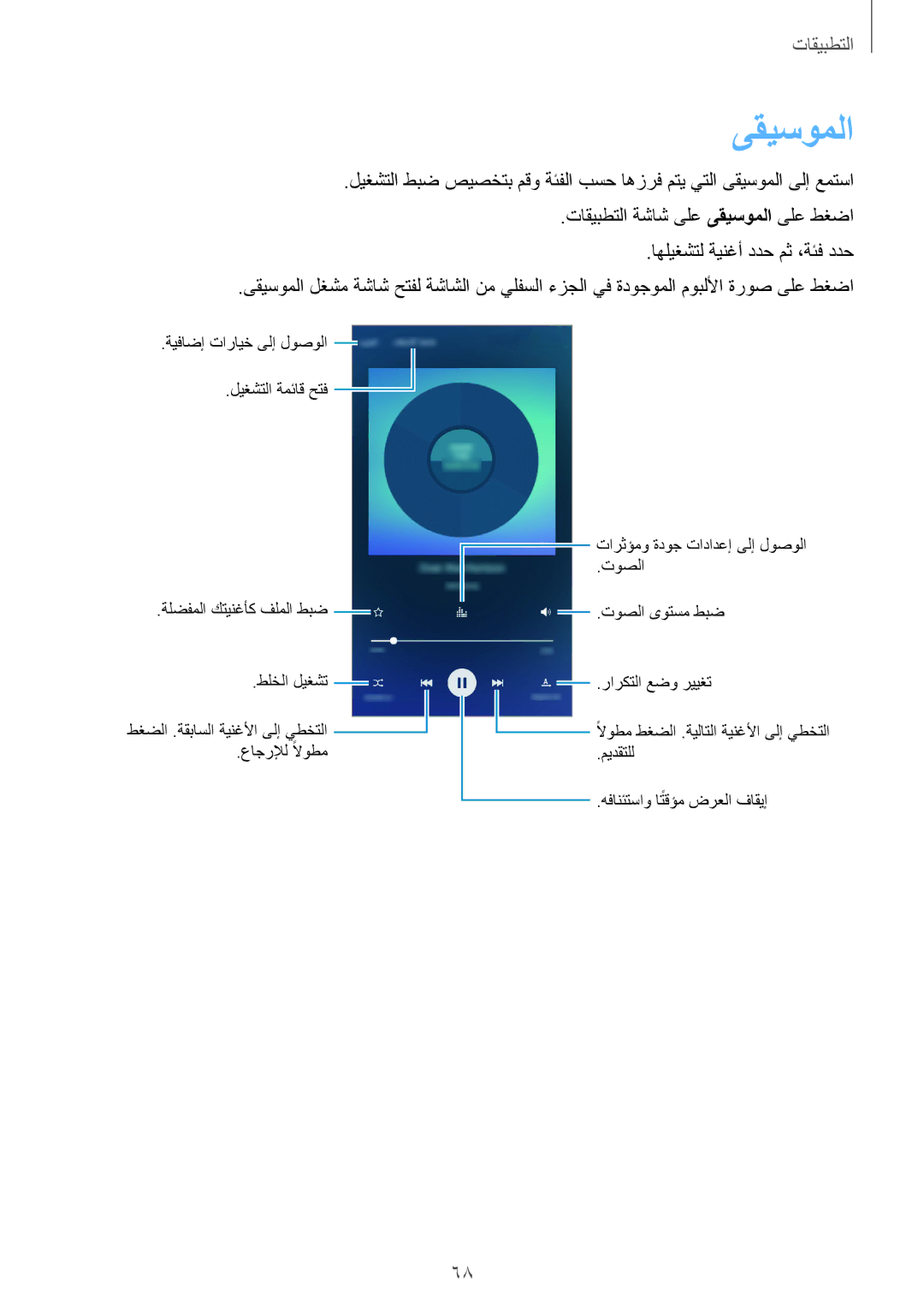 Samsung SM-A310FZWAKSA, SM-A310FEDDKSA, SM-A310FZDDKSA, SM-A310FZKDKSA manual ىقيسوملا 