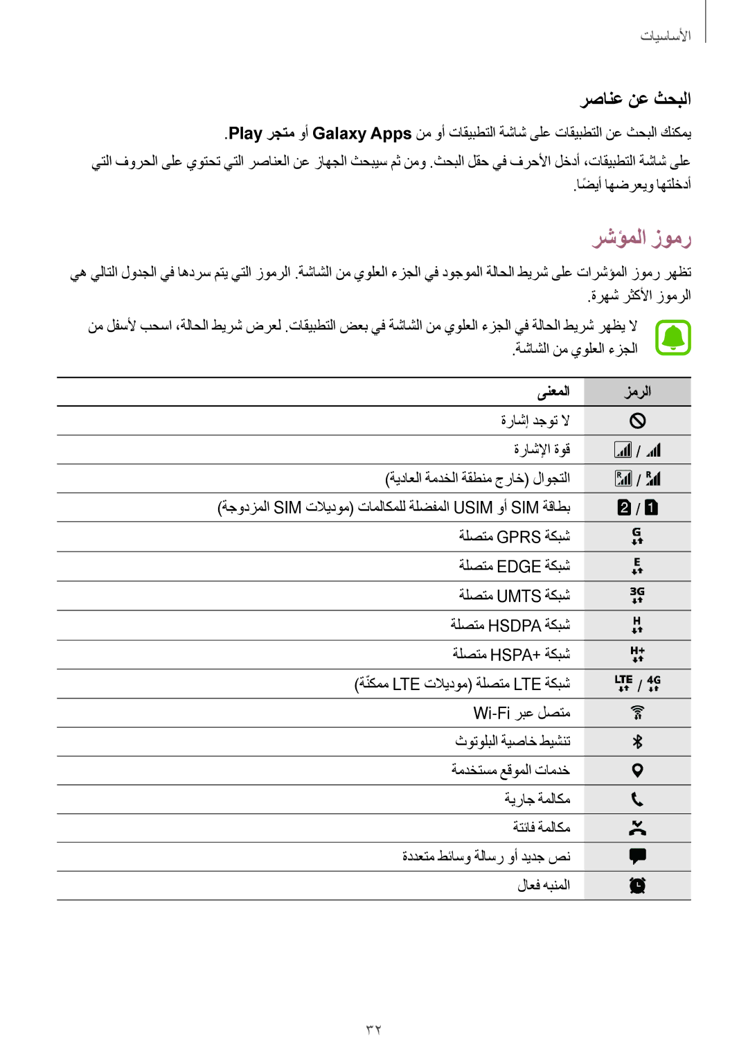 Samsung SM-A310FEDDKSA, SM-A310FZWAKSA, SM-A710FZDFKSA, SM-A710FZKFKSA manual رشؤملا زومر, رصانع نع ثحبلا, ىنعملا زمرلا 