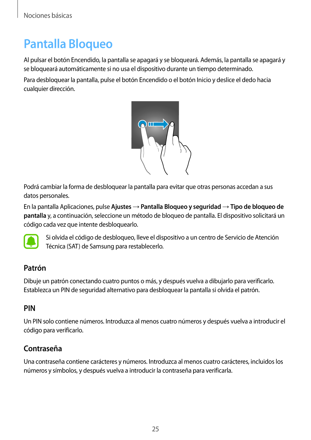 Samsung SM-A310FZDAPHE, SM-A310FZWAPHE, SM-A310FEDAPHE, SM-A310FZKAPHE manual Pantalla Bloqueo, Patrón, Contraseña 