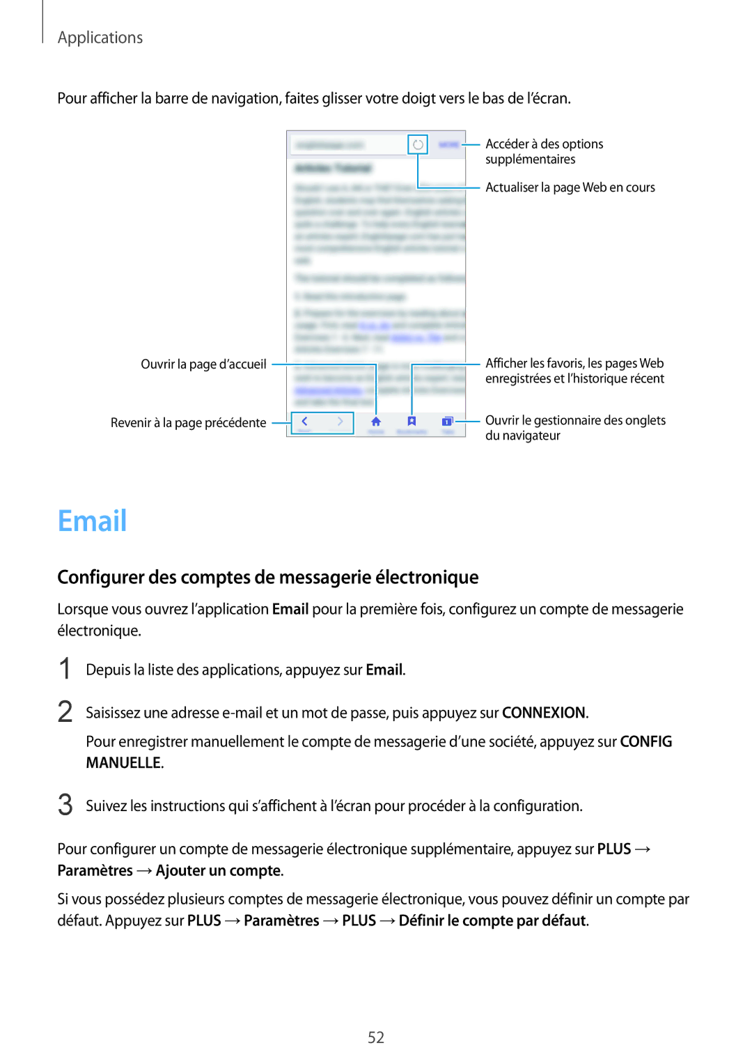 Samsung SM-A310FZWAXEF, SM-A310FZKAXEF, SM-A310FEDAXEF, SM-A310FZDAXEF Configurer des comptes de messagerie électronique 