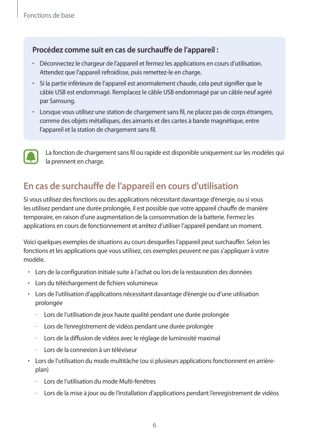 Samsung SM-A310FEDAXEF, SM-A310FZWAXEF, SM-A310FZKAXEF manual En cas de surchauffe de l’appareil en cours dutilisation 