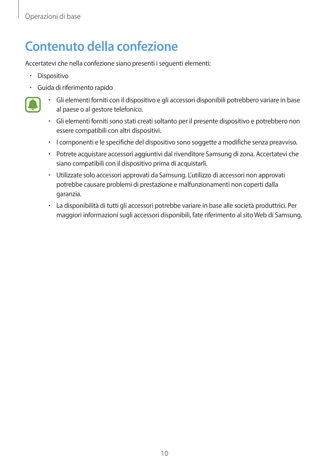 Samsung SM-A320FZDNITV, SM-A320FZBNITV, SM-A320FZINITV, SM-A320FZKNITV manual Contenuto della confezione 