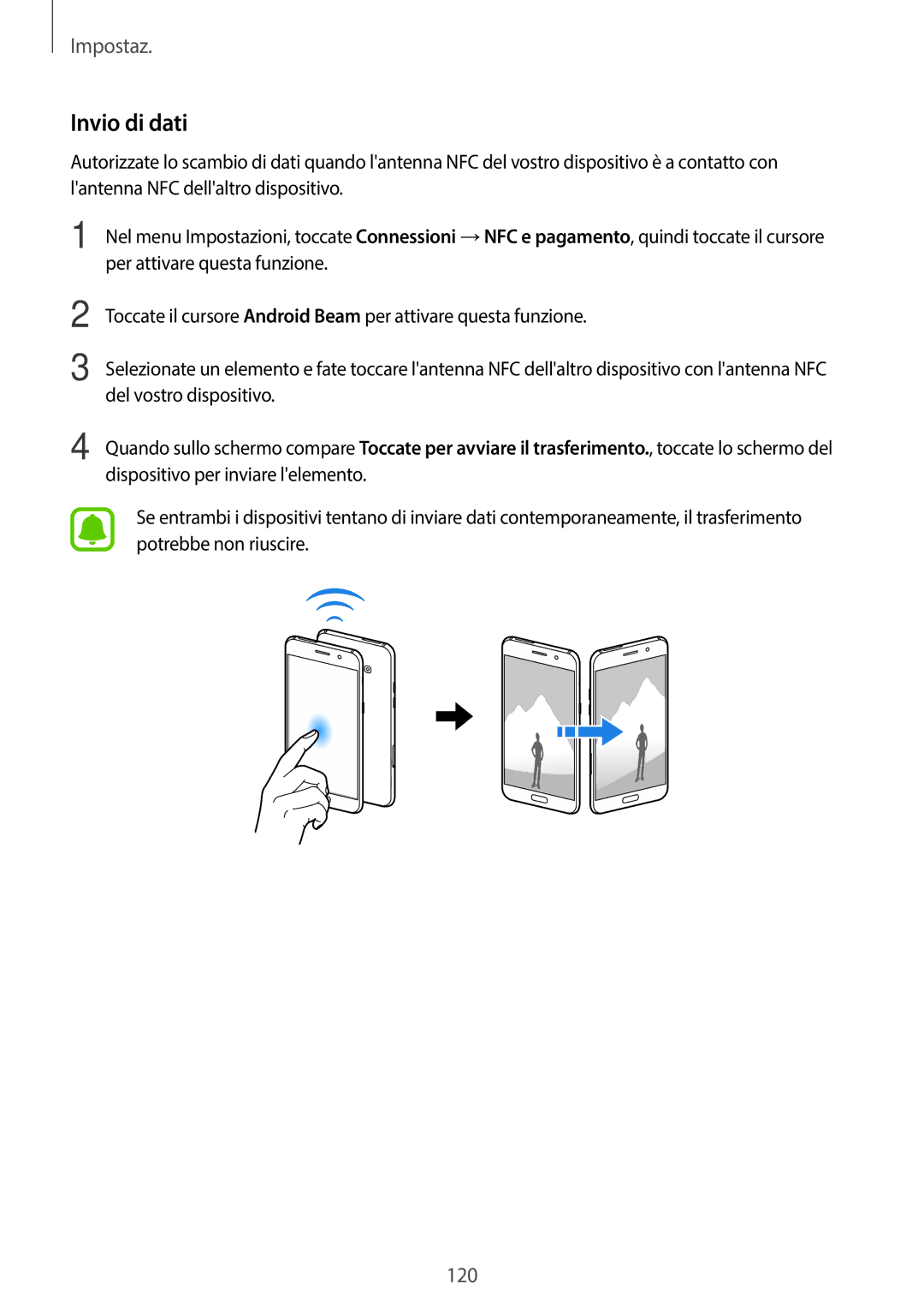 Samsung SM-A320FZBNITV, SM-A320FZINITV, SM-A320FZDNITV, SM-A320FZKNITV manual Invio di dati 