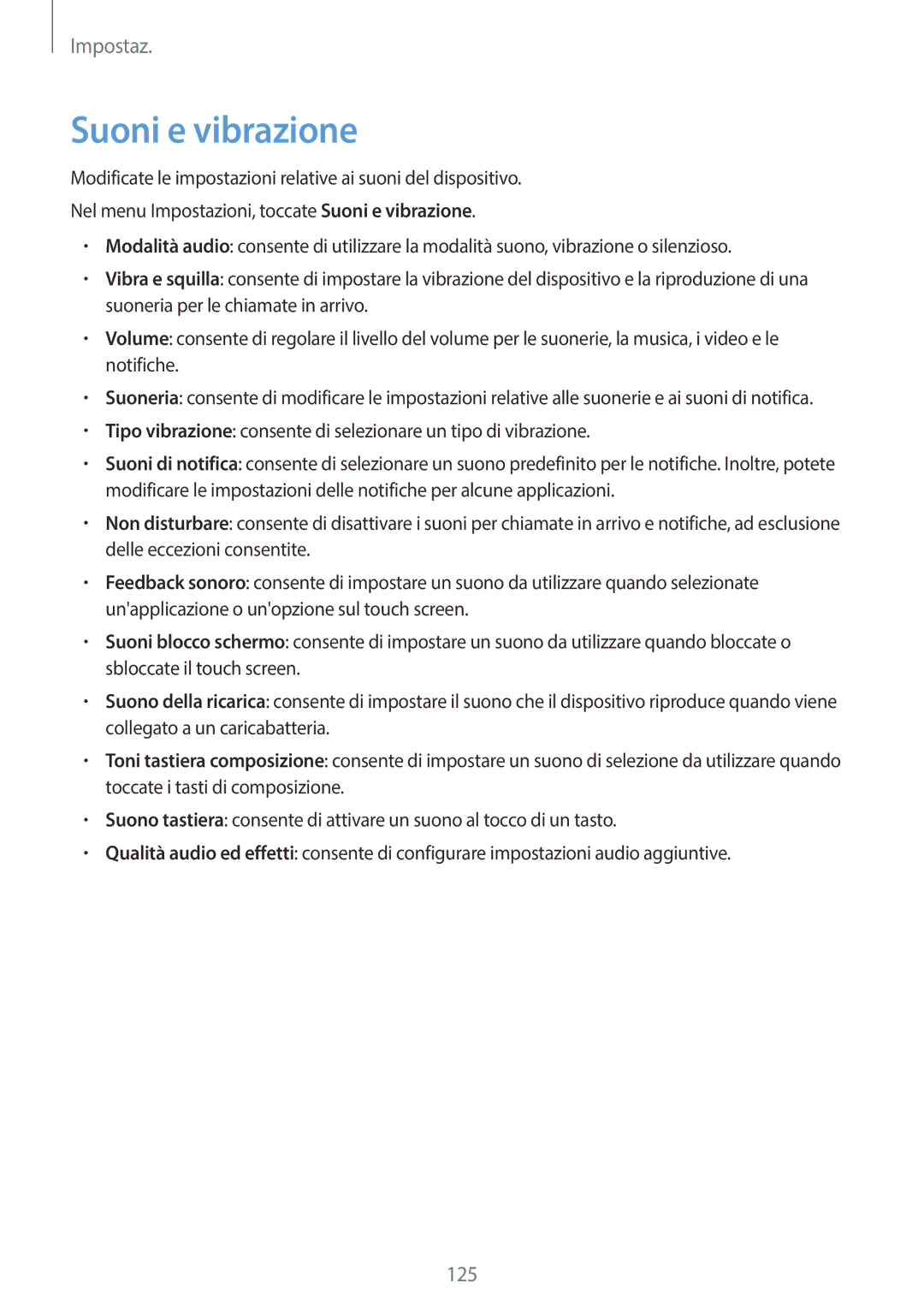 Samsung SM-A320FZINITV, SM-A320FZBNITV, SM-A320FZDNITV, SM-A320FZKNITV manual Suoni e vibrazione 