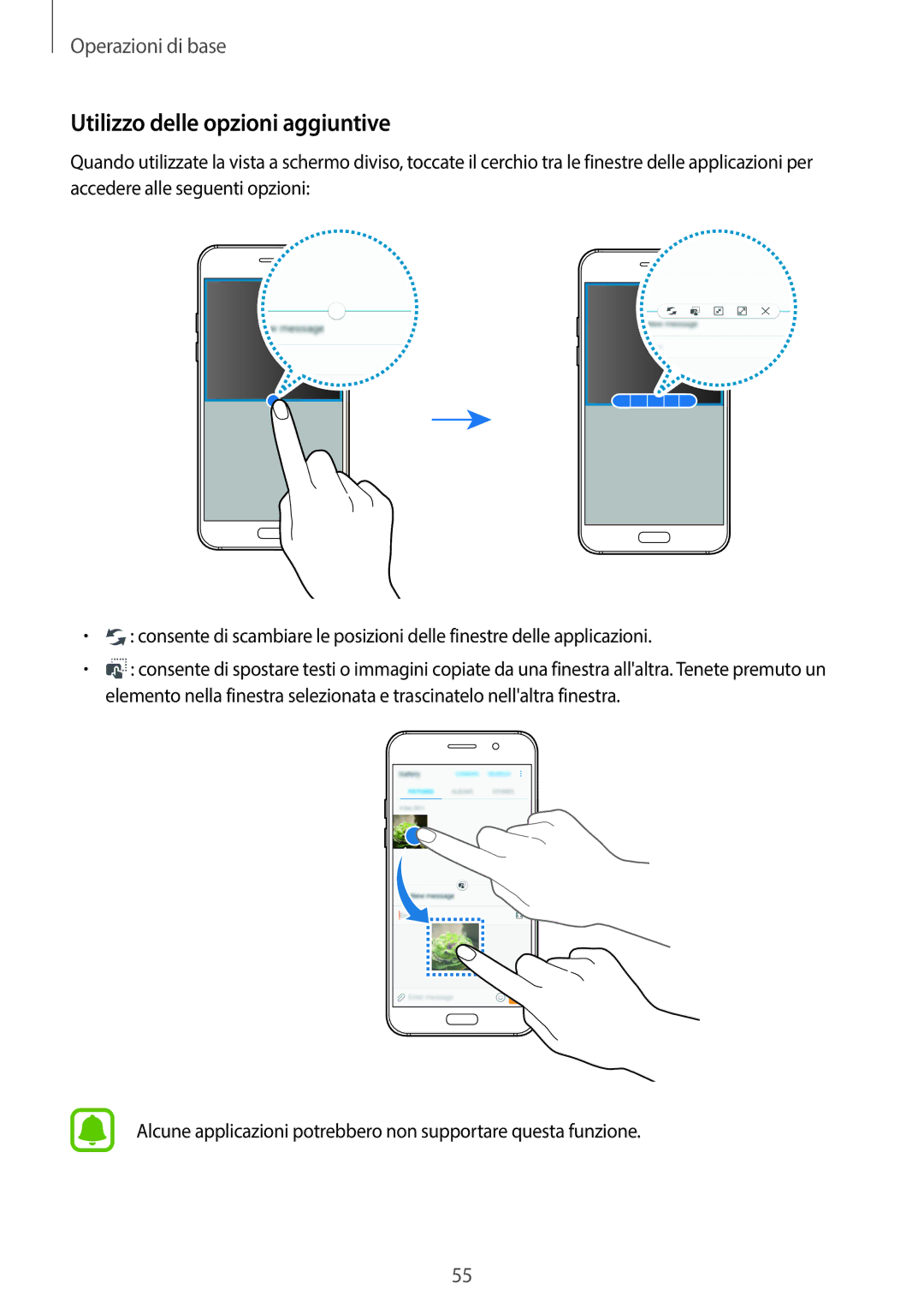 Samsung SM-A320FZKNITV, SM-A320FZBNITV, SM-A320FZINITV, SM-A320FZDNITV manual Utilizzo delle opzioni aggiuntive 