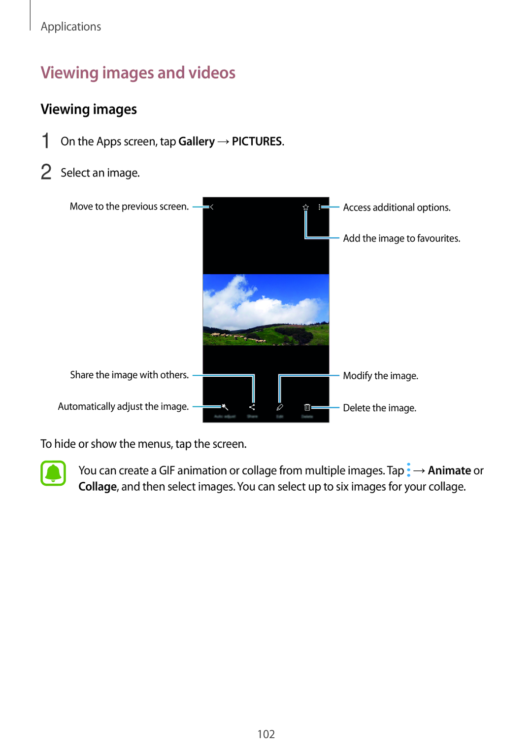 Samsung SM-A320FZINDBT, SM-A320FZDNDBT, SM-A320FZKNDBT, SM-A320FZBNDBT, SM-A320FZKNXEF manual Viewing images and videos 