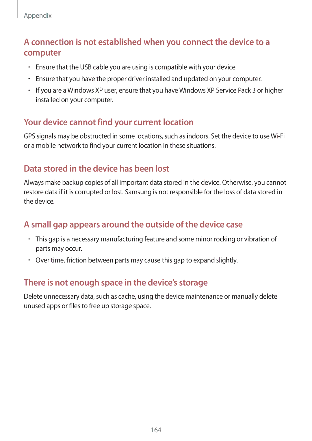 Samsung SM-A320FZDNPHE, SM-A320FZDNDBT, SM-A320FZKNDBT, SM-A320FZINDBT manual Your device cannot find your current location 