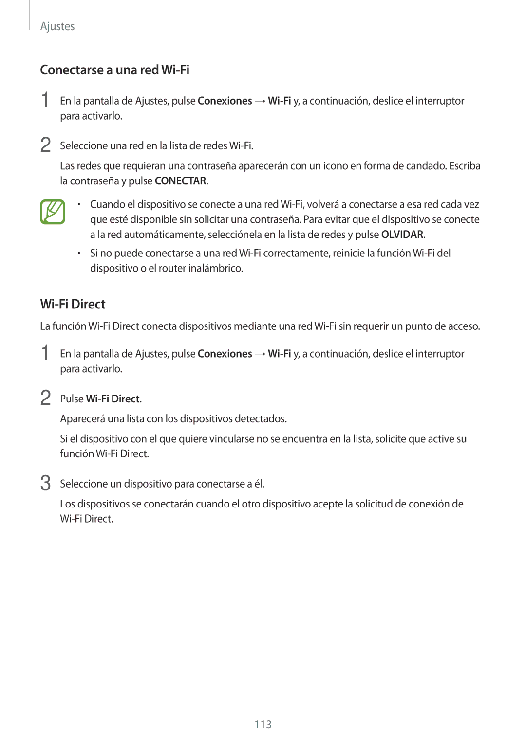 Samsung SM-A320FZBNPHE, SM-A320FZINPHE, SM-A520FZDAPHE, SM-A520FZKAPHE Conectarse a una red Wi-Fi, Pulse Wi-Fi Direct 