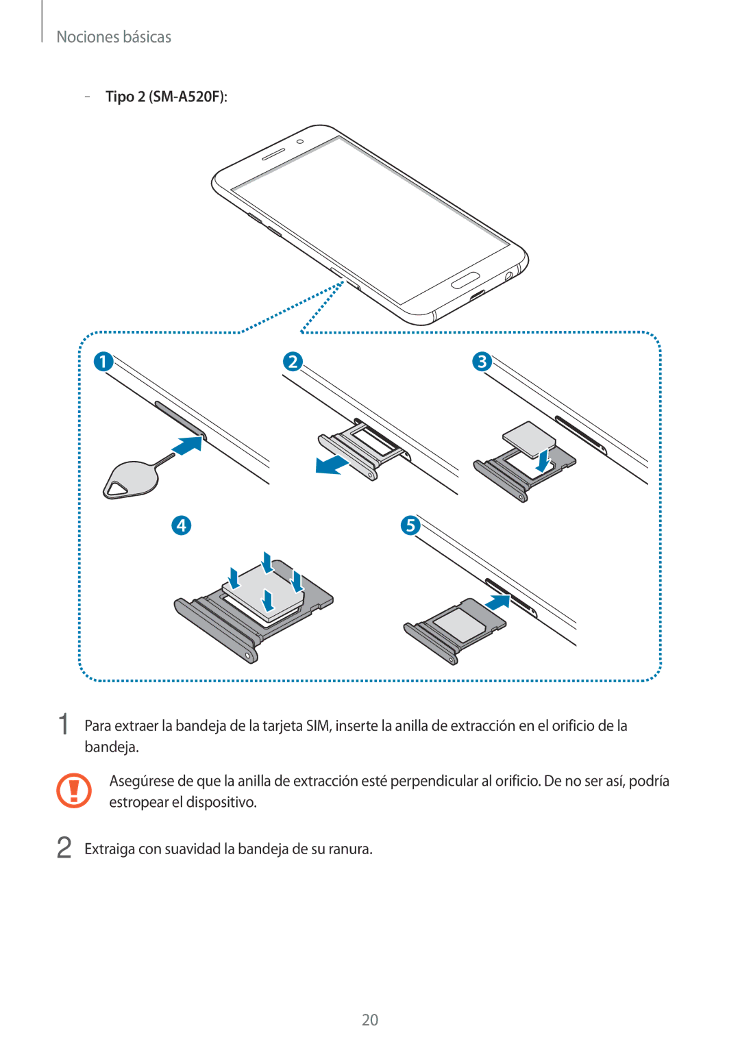 Samsung SM-A520FZIAPHE, SM-A320FZINPHE, SM-A320FZBNPHE, SM-A520FZDAPHE, SM-A520FZKAPHE, SM-A320FZDNPHE manual Tipo 2 SM-A520F 