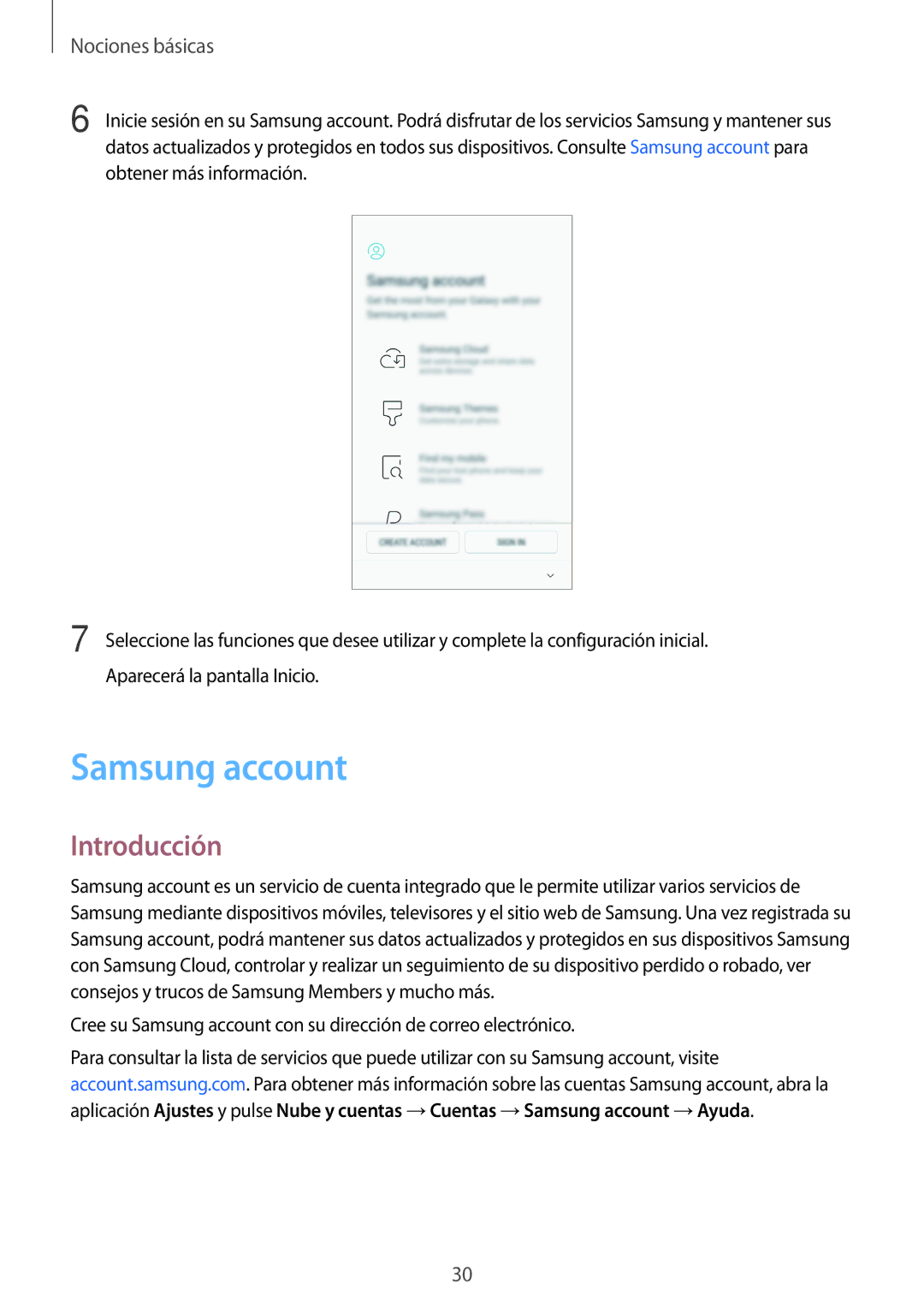 Samsung SM-A320FZKNPHE, SM-A320FZINPHE, SM-A320FZBNPHE, SM-A520FZDAPHE, SM-A520FZKAPHE manual Samsung account, Introducción 