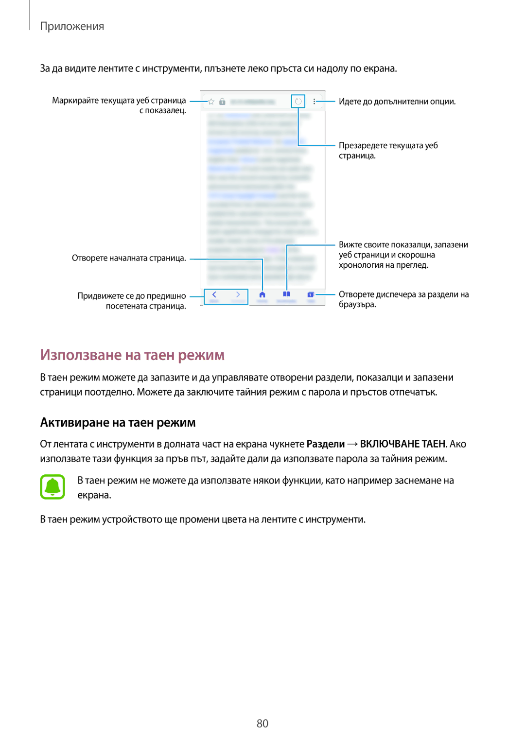 Samsung SM-A320FZKNBGL manual Използване на таен режим, Активиране на таен режим 