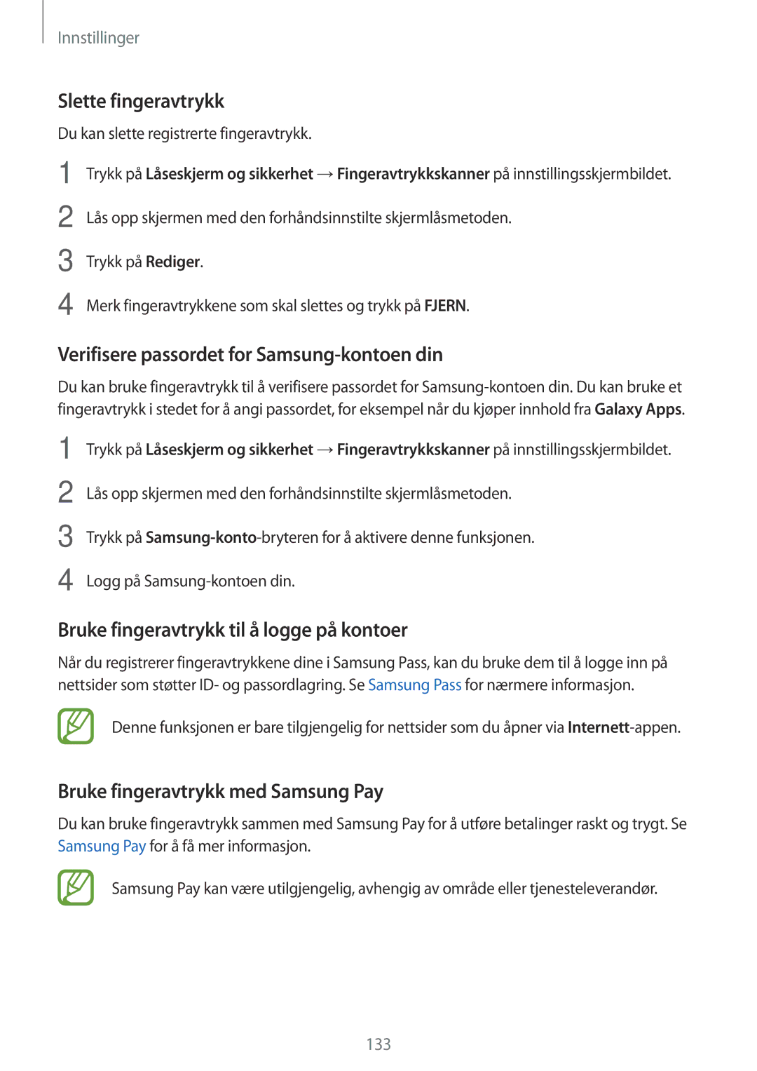 Samsung SM-A320FZDNNEE, SM-A320FZKNNEE, SM-A320FZINNEE Slette fingeravtrykk, Verifisere passordet for Samsung-kontoen din 