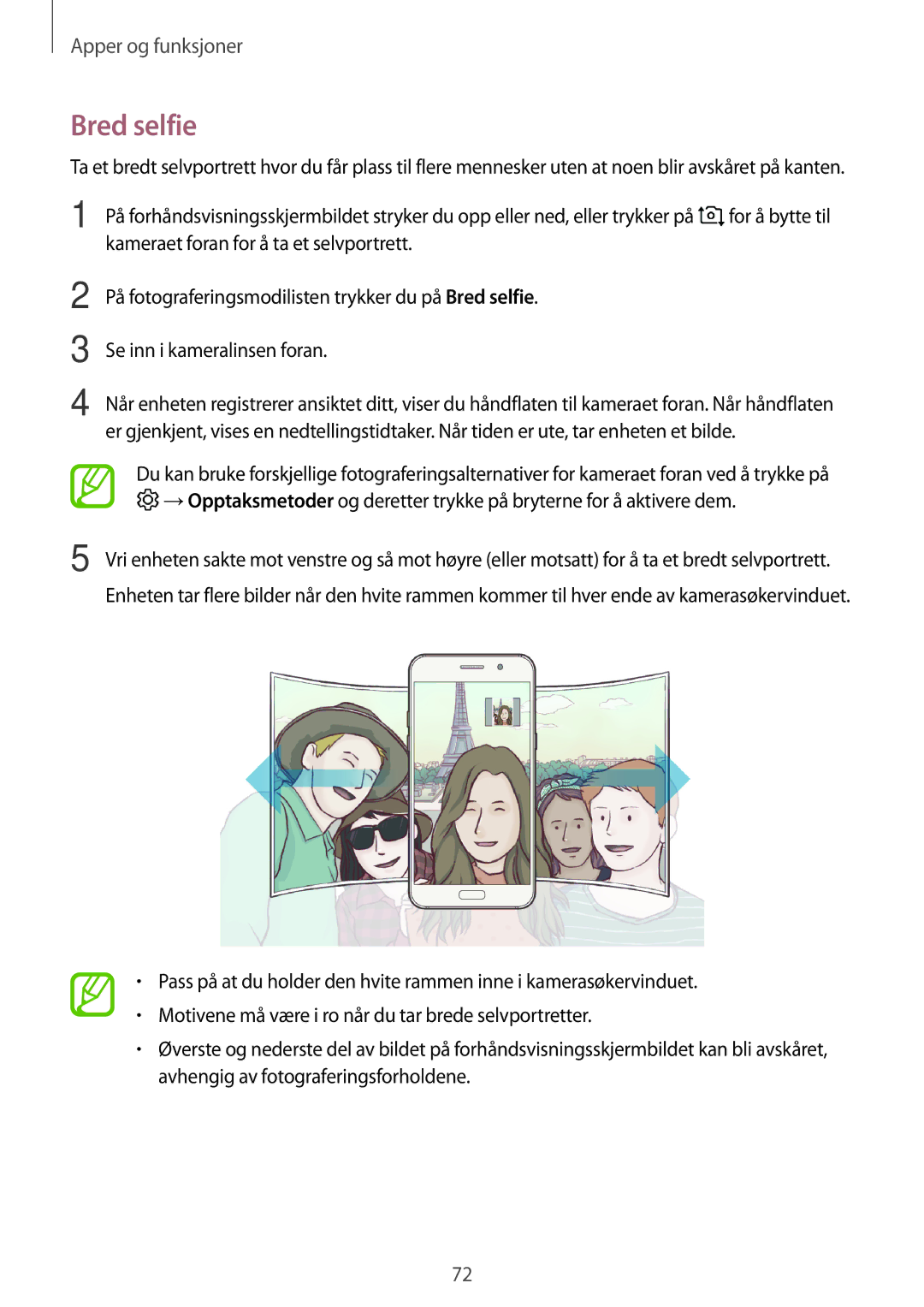 Samsung SM-A320FZKNNEE, SM-A320FZDNNEE, SM-A320FZINNEE manual Bred selfie 