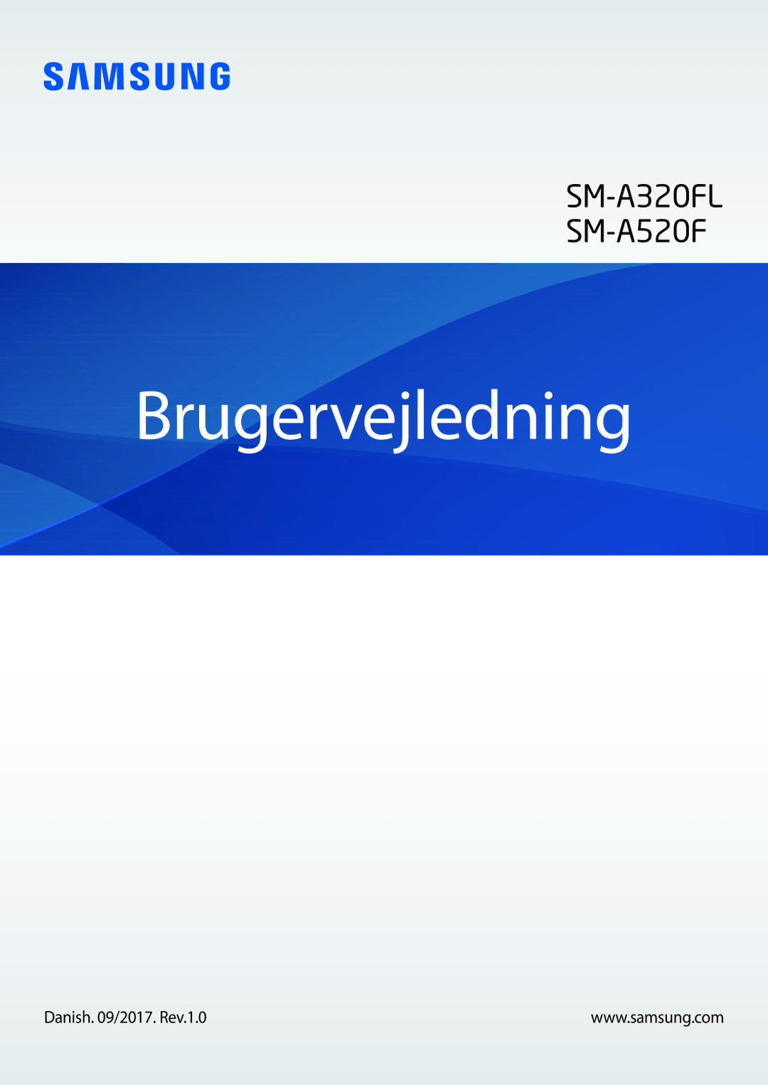 Samsung SM-A520FZIANEE, SM-A320FZKNNEE, SM-A320FZDNNEE, SM-A520FZDANEE manual Brugervejledning, Danish /2017. Rev.1.0 