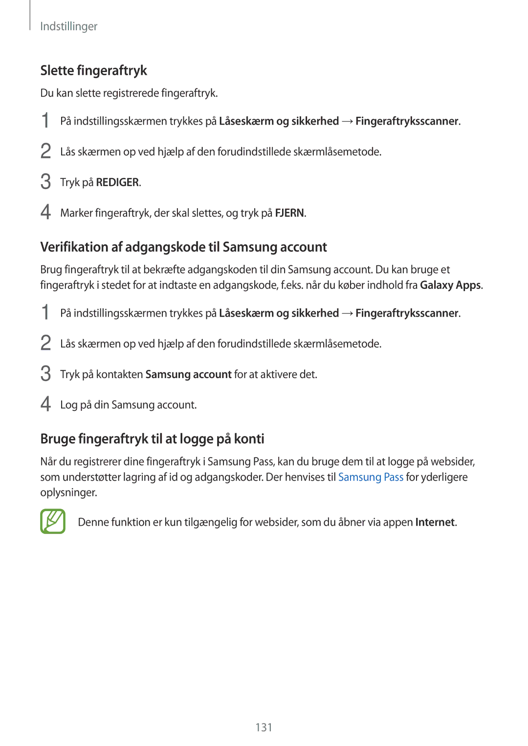 Samsung SM-A320FZINNEE, SM-A320FZKNNEE, SM-A520FZIANEE Slette fingeraftryk, Verifikation af adgangskode til Samsung account 