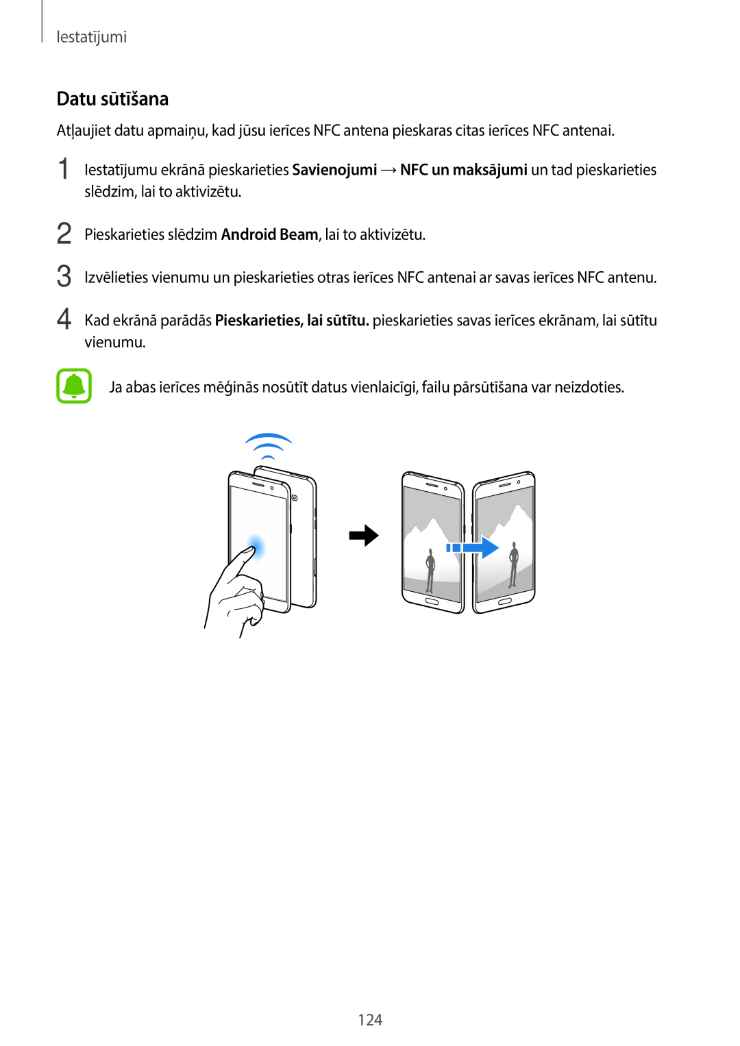 Samsung SM-A320FZINSEB, SM-A320FZKNSEB, SM-A320FZDNSEB manual Datu sūtīšana 